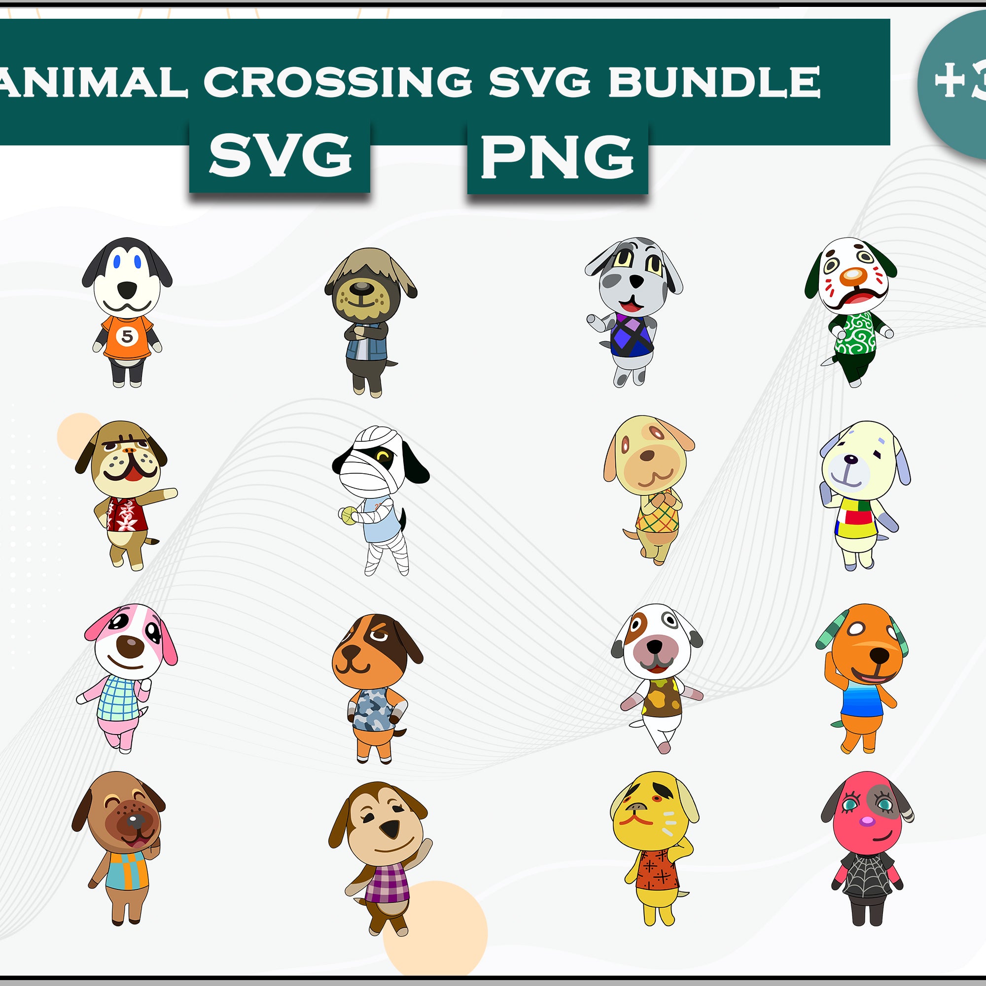 32+ Dog Svg Bundle, Animal Crossing Svg Bundle, Animal Crossing Svg, Cartoon svg, png digital file
