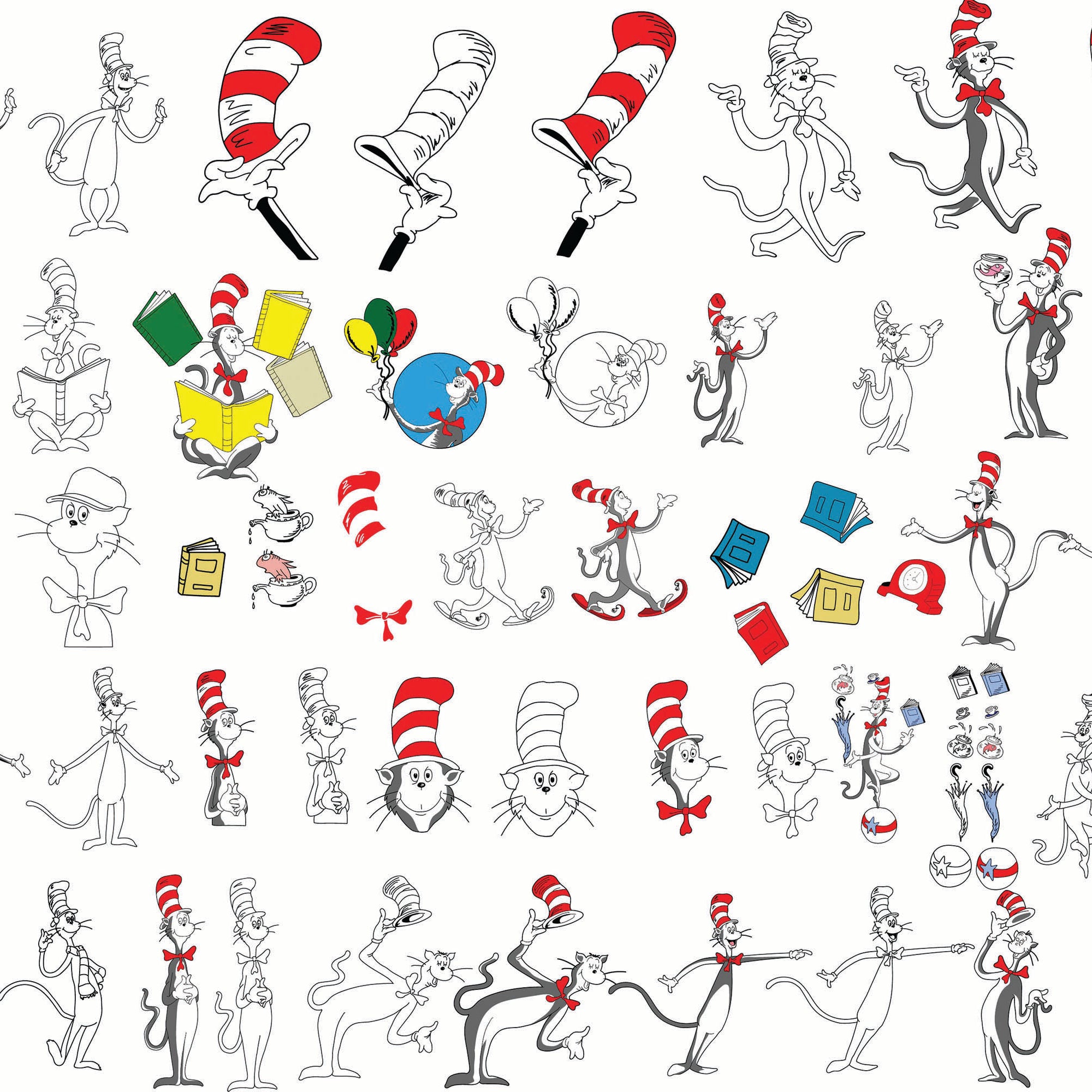 Dr seuss bundle svg, dr seuss svg, dr seuss quotes svg, png, dxf, eps digital file