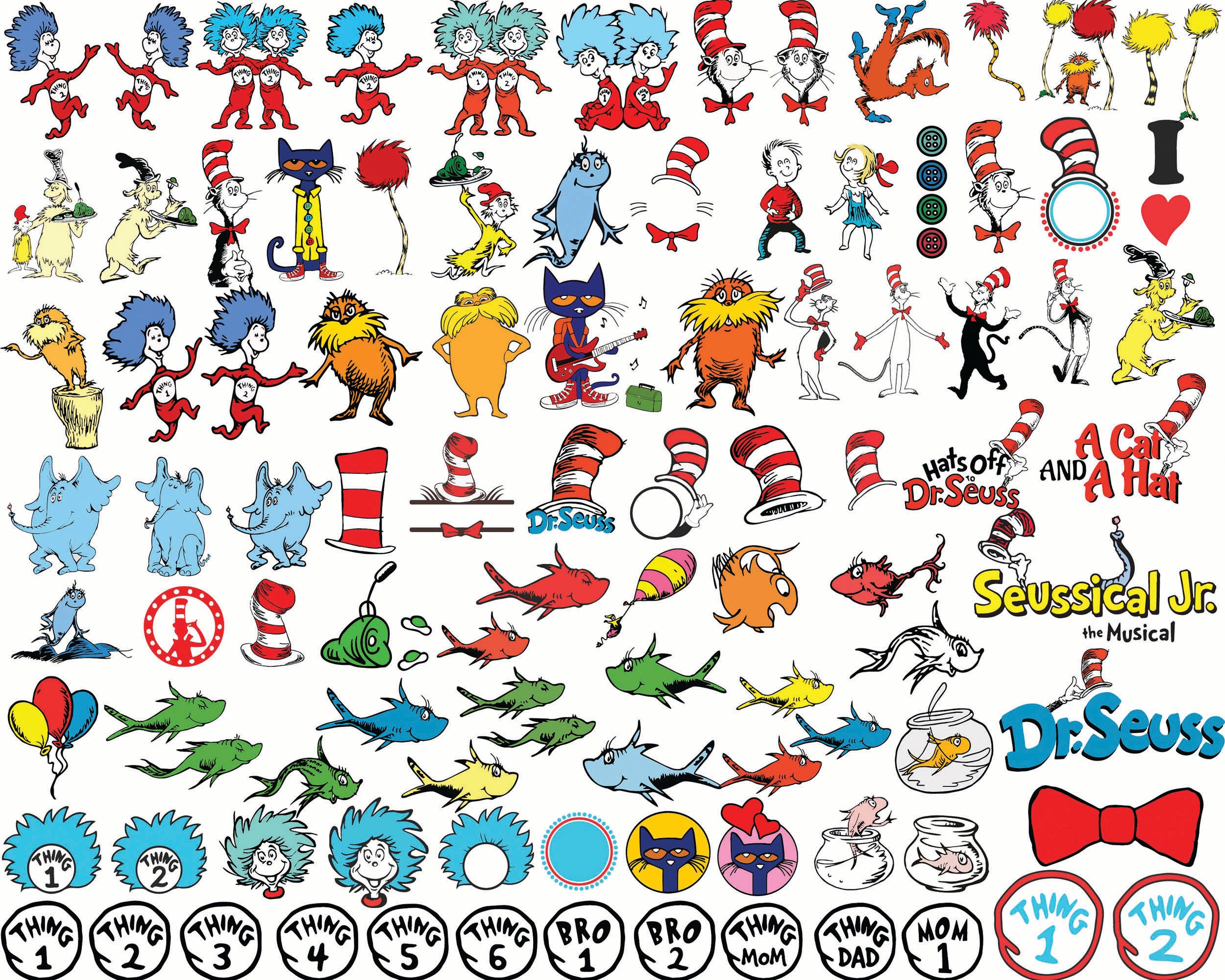 Dr seuss bundle svg, dr seuss svg, dr seuss quotes svg, png, dxf, eps digital file