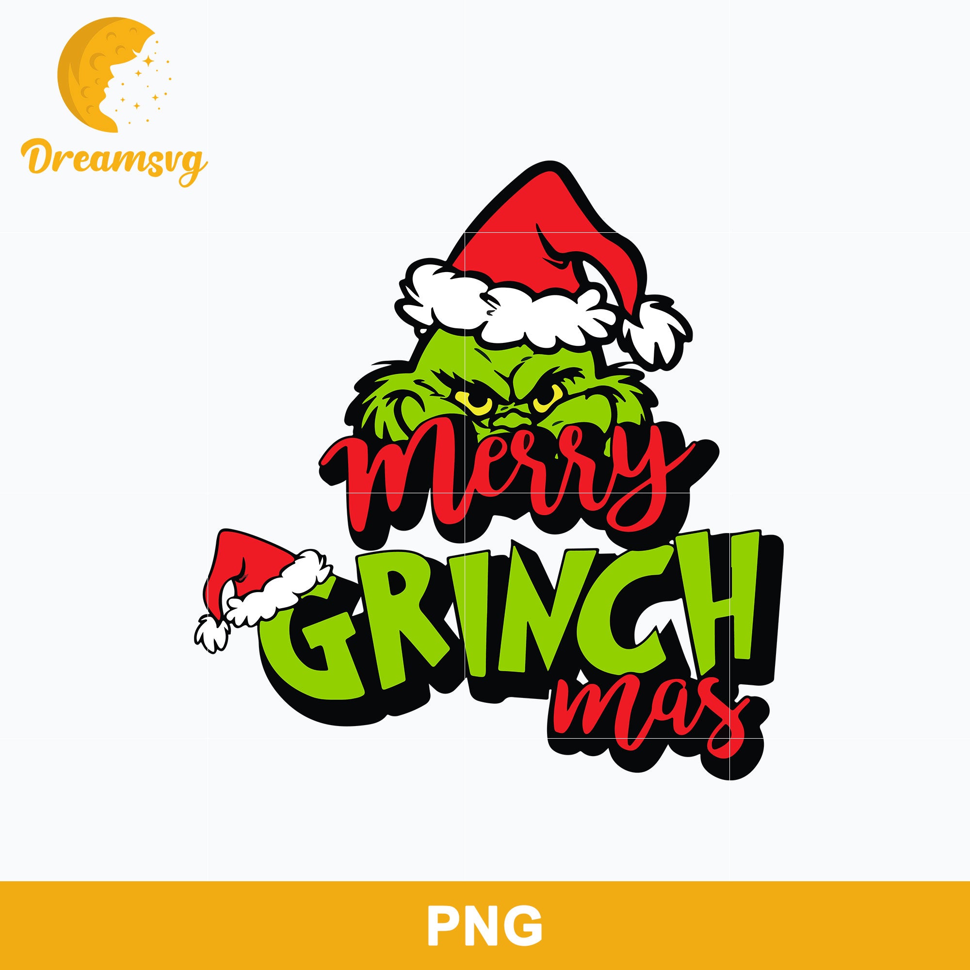 Merry Grinchmas Grinch Santa Hat Christmas PNG