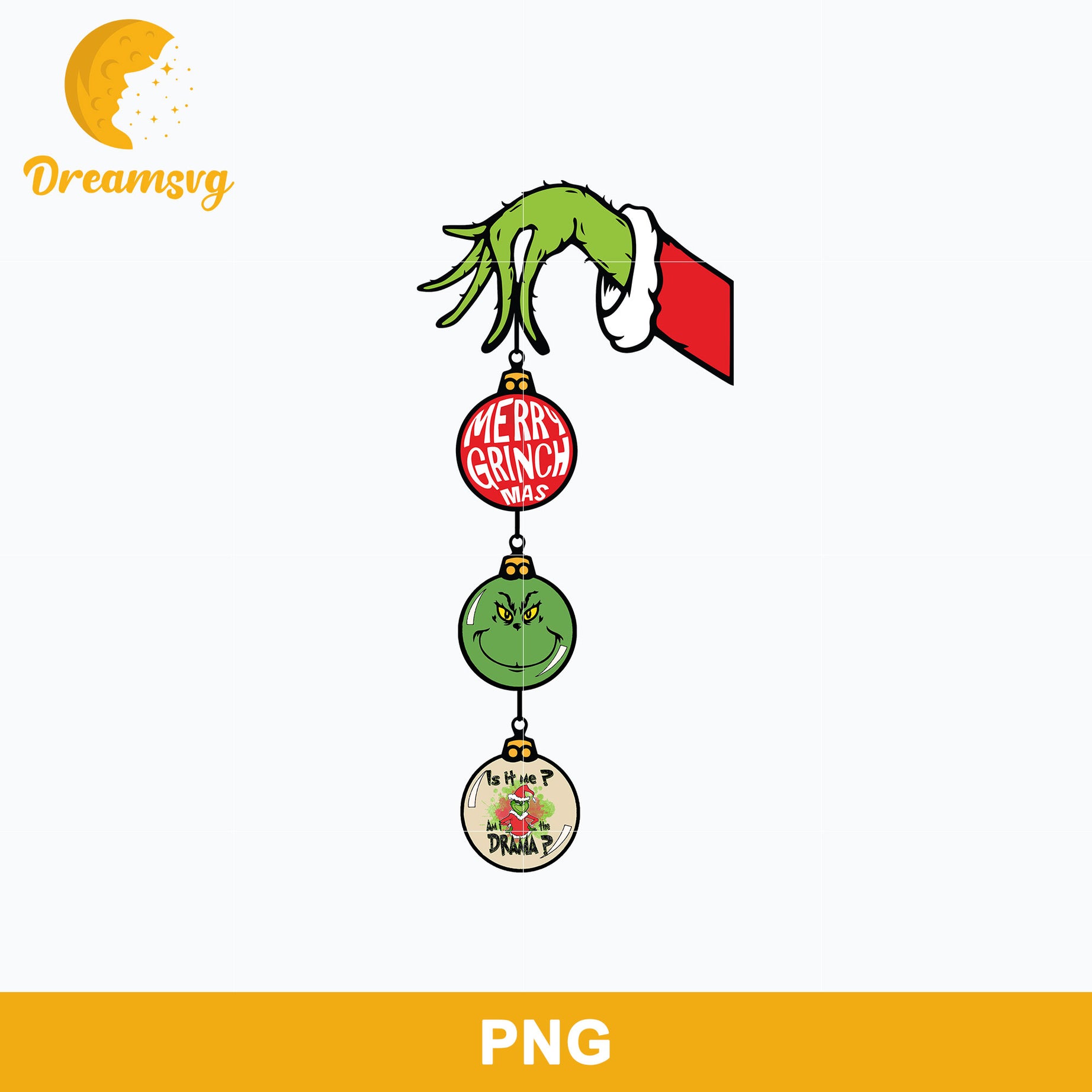 Ornament Grinch Merry Christmas PNG, Grinch PNG Digital File