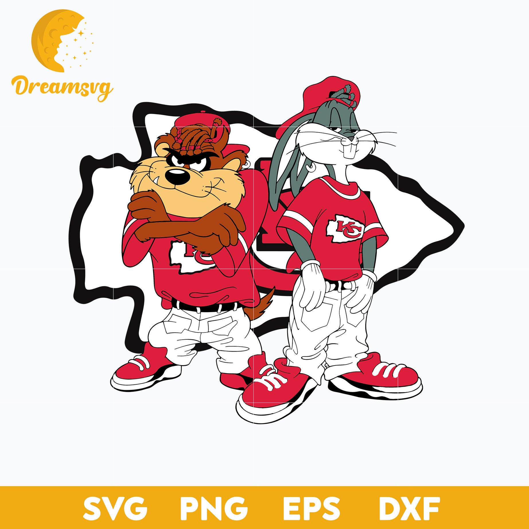 Taz and Bugs Kriss Kross Kansas City Chiefs Svg, City Chiefs Svg, Png, Dxf, Eps File