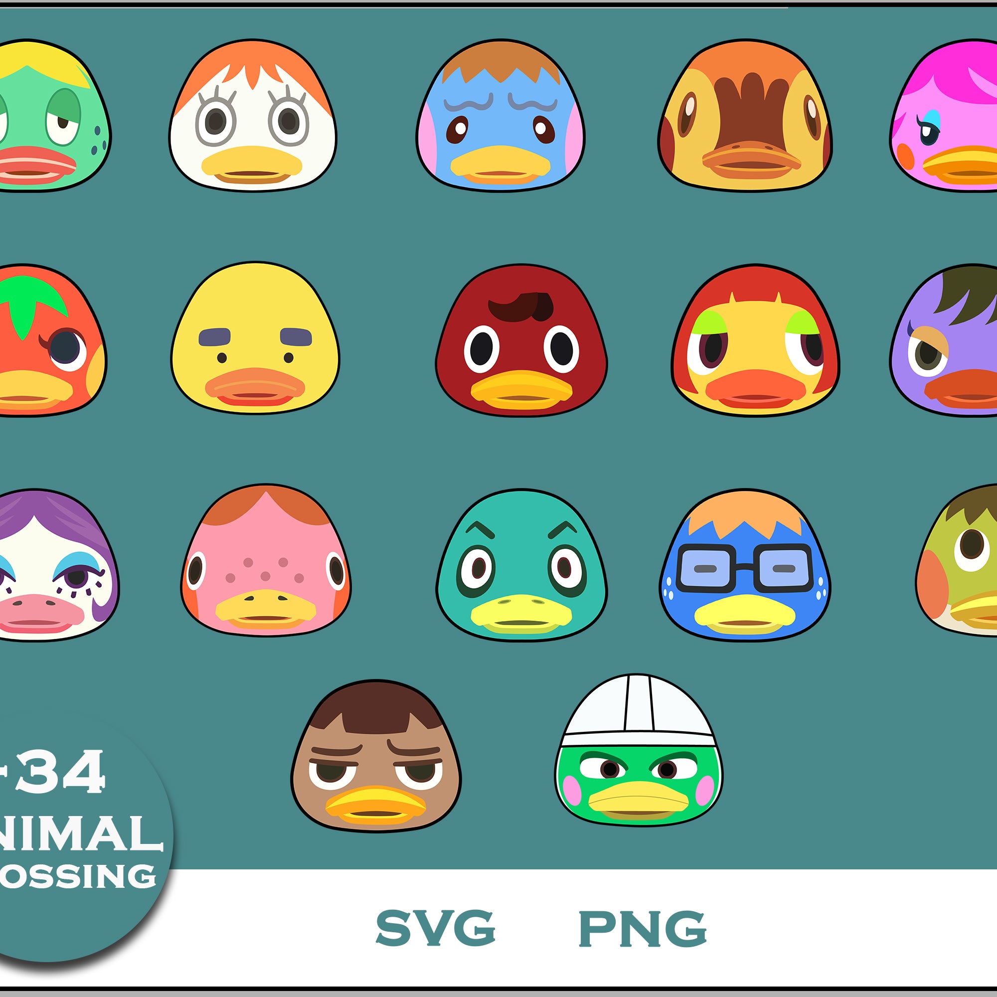 34+ Duck Svg Bundle, Animal Crossing Svg Bundle, Animal Crossing Svg, Cartoon svg, png digital file