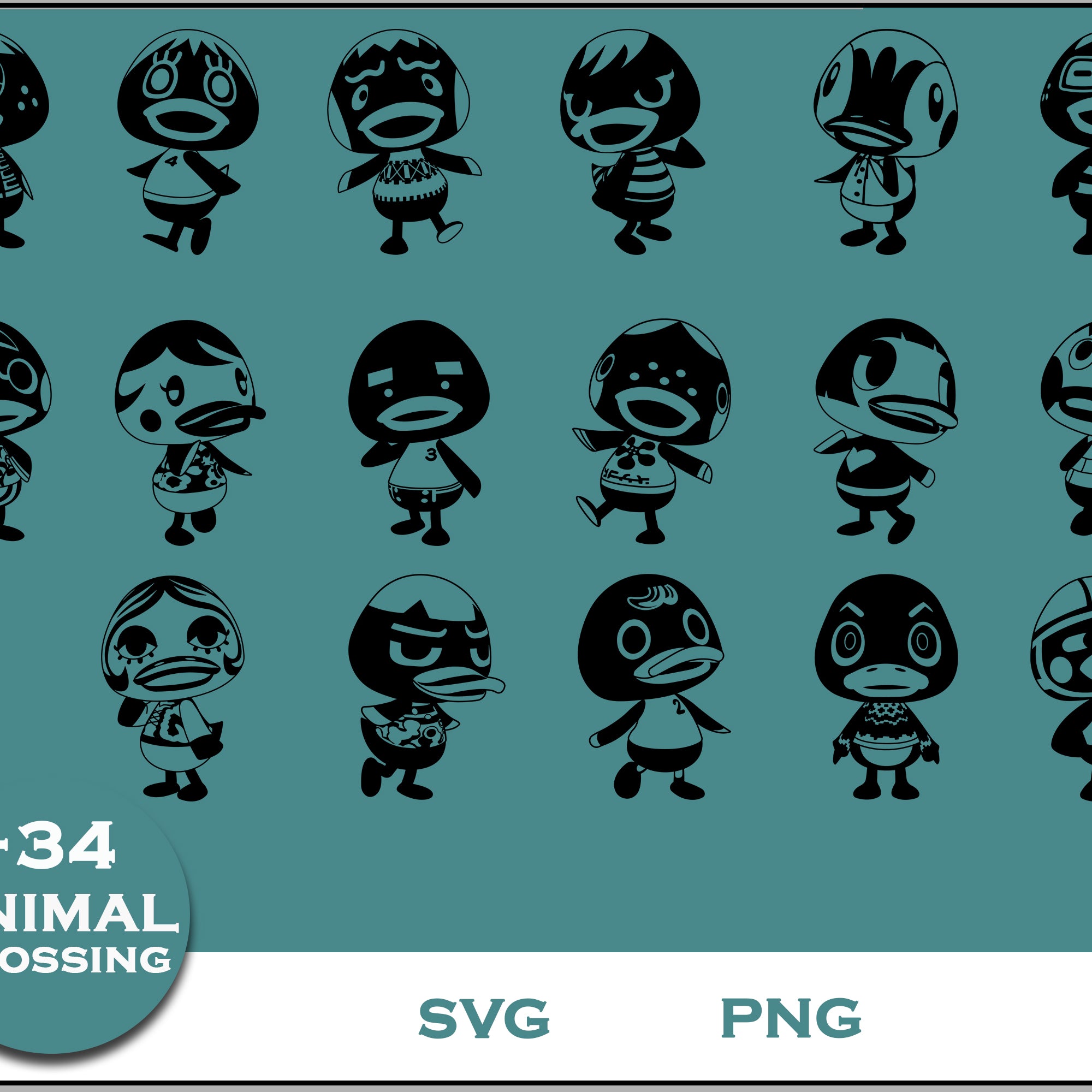 34+ Duck Svg Bundle, Animal Crossing Svg Bundle, Animal Crossing Svg, Cartoon svg, png digital file