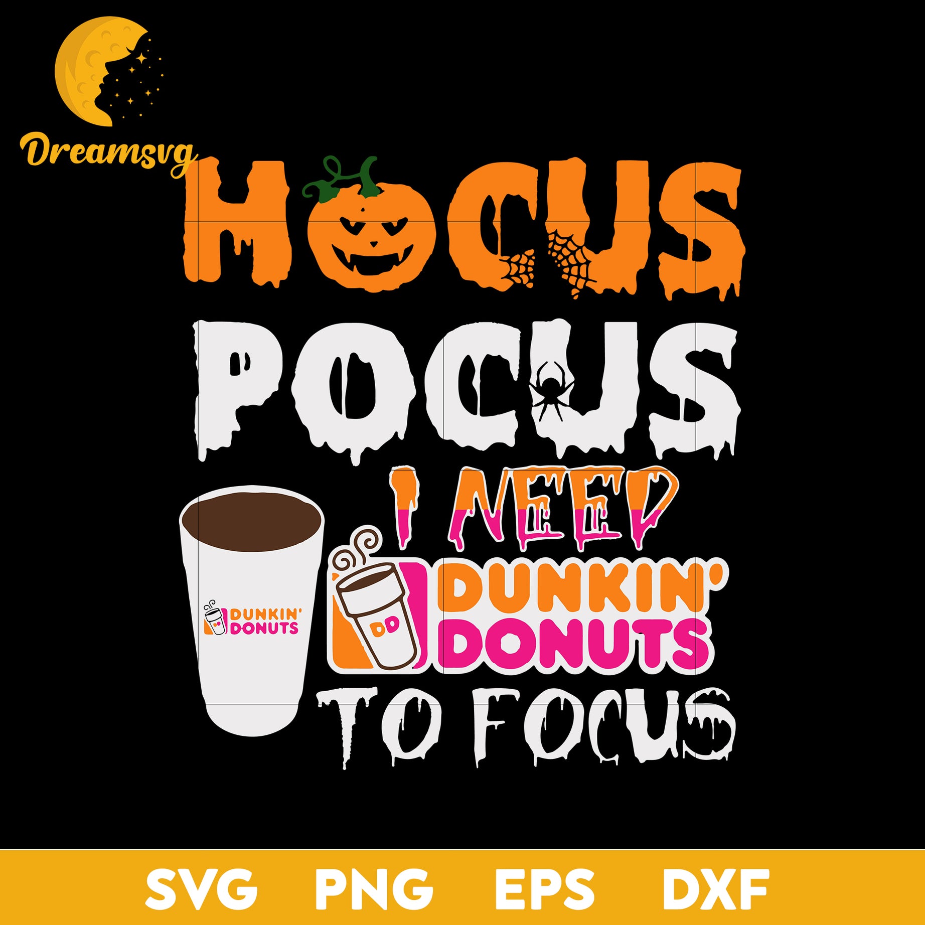 Dunkin donut svg, Halloween svg, png, dxf, eps digital file.