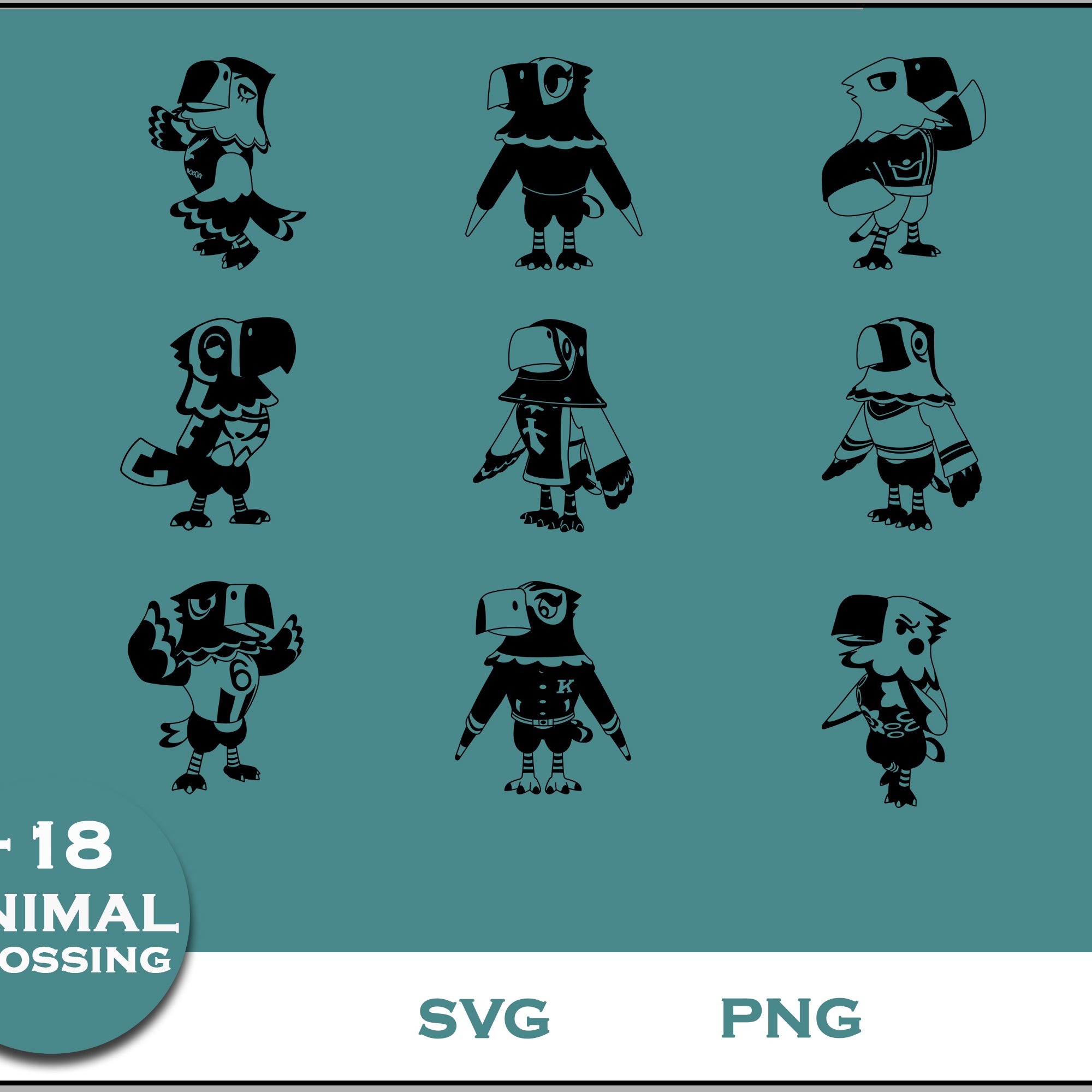 18+ Eagle Svg Bundle, Animal Crossing Svg Bundle, Animal Crossing Svg, Cartoon svg, png digital file