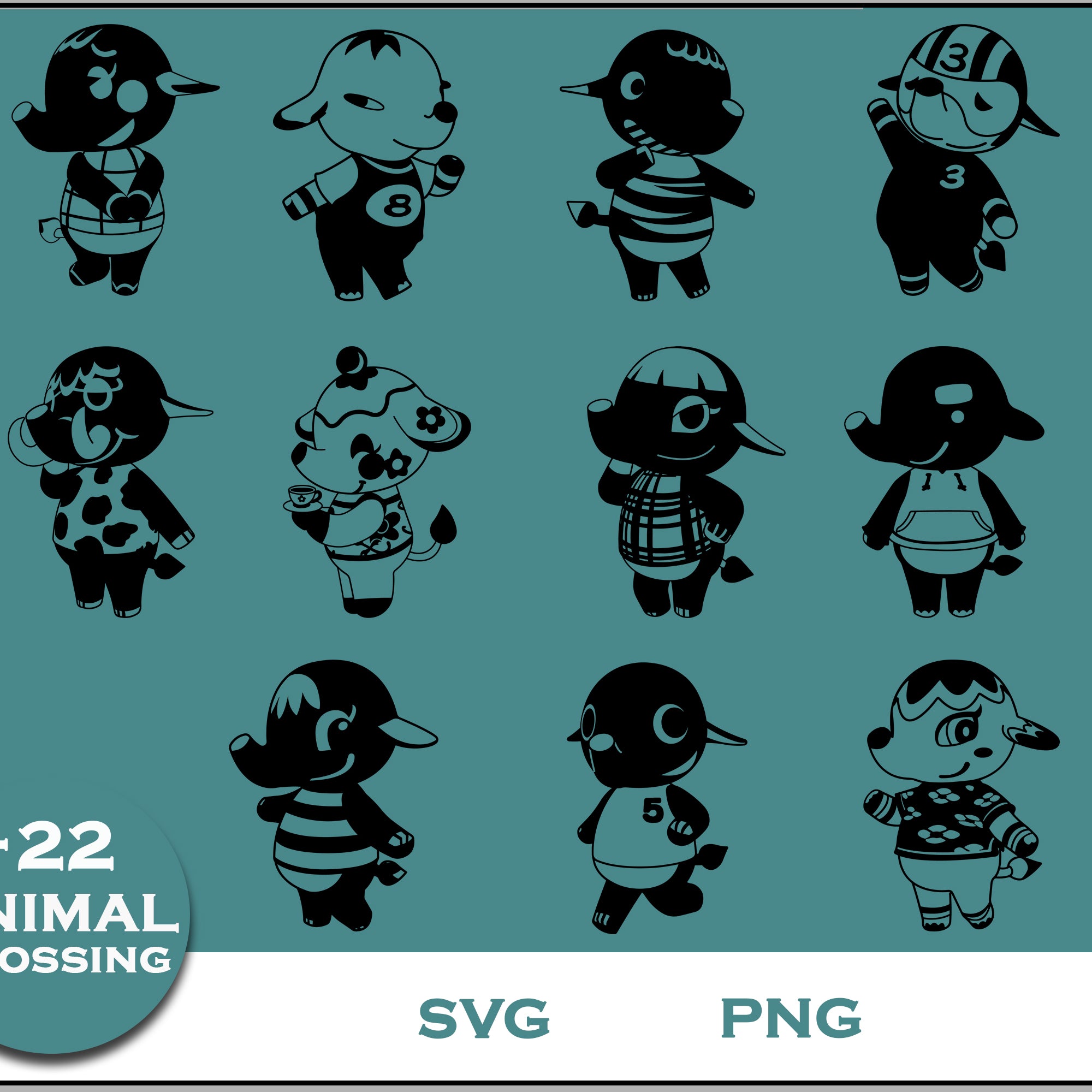 22+ Elephants Svg Bundle, Animal Crossing Svg Bundle, Animal Crossing Svg, Cartoon svg, png digital file