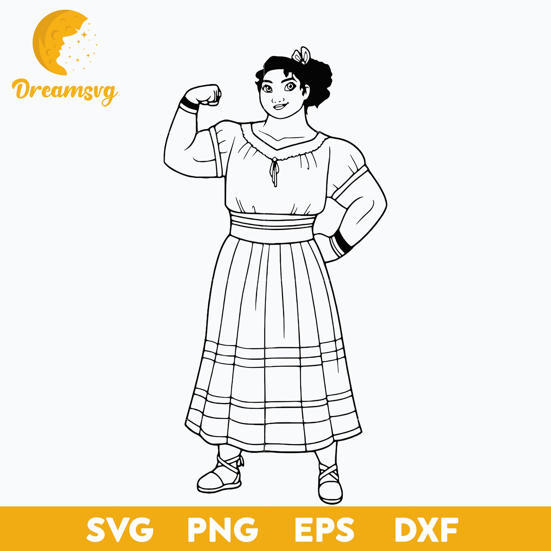 Luisa Madrigal outline svg, Encanto svg, Bundle Encanto svg, Birthday Party svg, Birthday svg, cut files for cricut silhouette, layered svg, cricut svg, png, dxf, eps digital file.