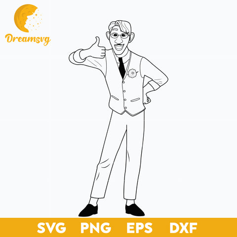 Agustín Madrigal outline svg, Encanto svg, Bundle Encanto svg, Birthday Party svg, Birthday svg, cut files for cricut silhouette, layered svg, cricut svg, png, dxf, eps digital file.