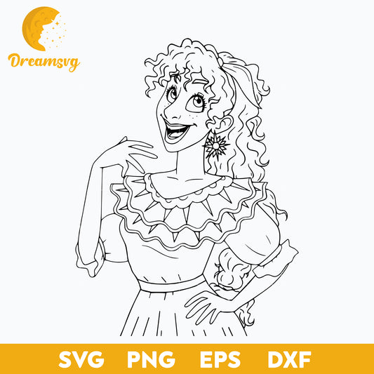 Pepa Madrigal outline svg, Encanto svg, Bundle Encanto svg, Birthday Party svg, Birthday svg, cut files for cricut silhouette, layered svg, cricut svg, png, dxf, eps digital file.