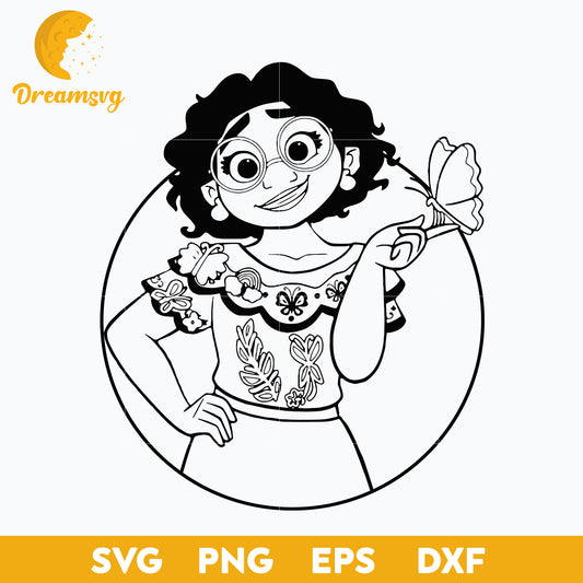 Mirabel Madrigal outline svg, Encanto svg, Bundle Encanto svg, Birthday Party svg, Birthday svg, cut files for cricut silhouette, layered svg, cricut svg, png, dxf, eps digital file.
