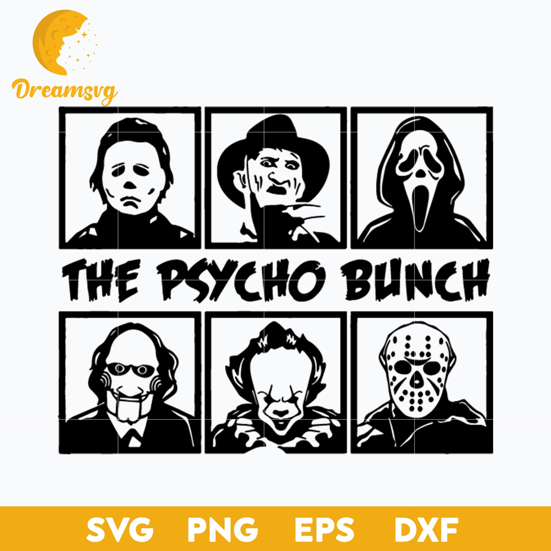 The Psycho Bunch SVG, Horror SVG, Scary Halloween SVG, Horror Characters svg, Halloween svg, png, dxf, eps digital file.
