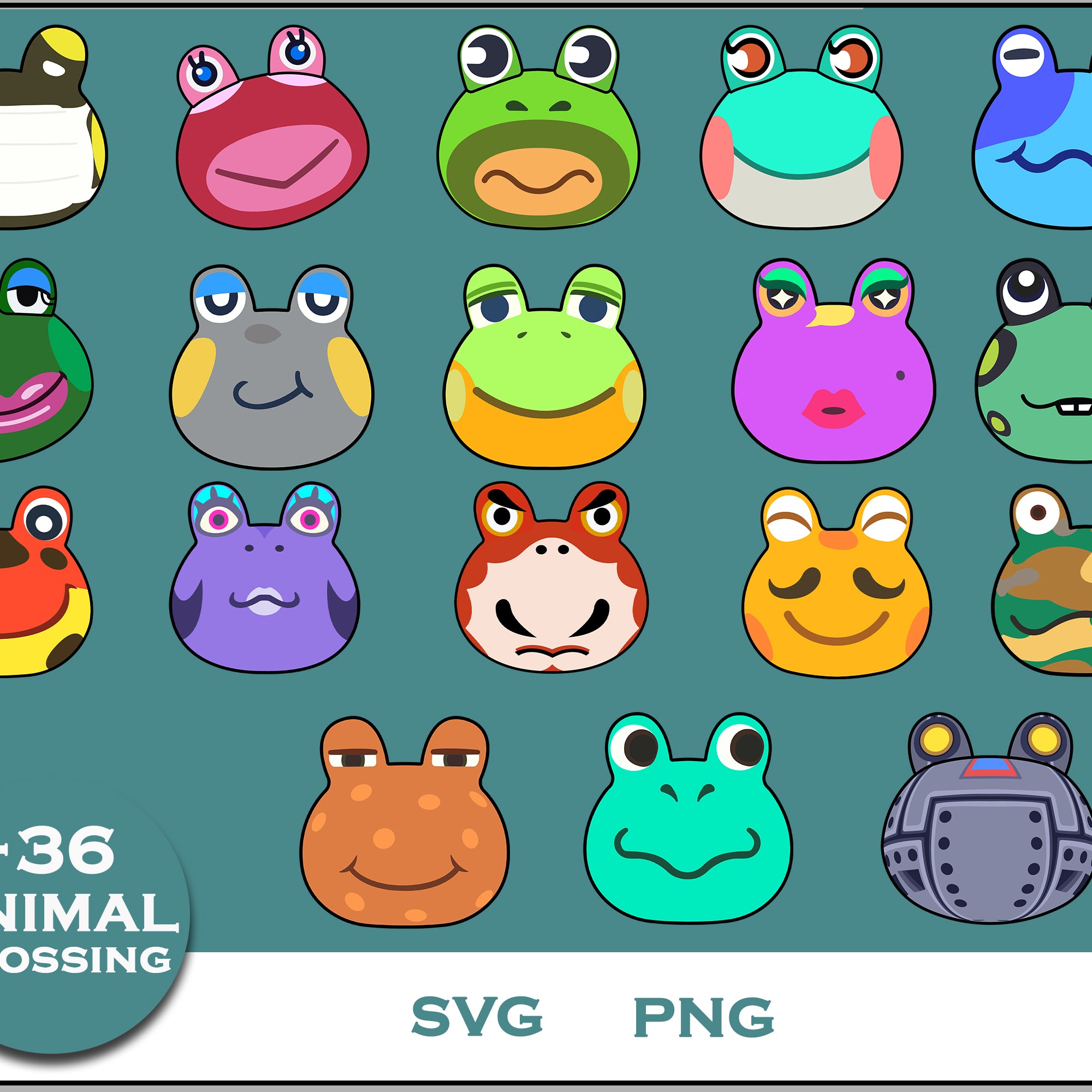36+ Frog Svg Bundle, Animal Crossing Svg Bundle, Animal Crossing Svg, Cartoon svg, png digital file
