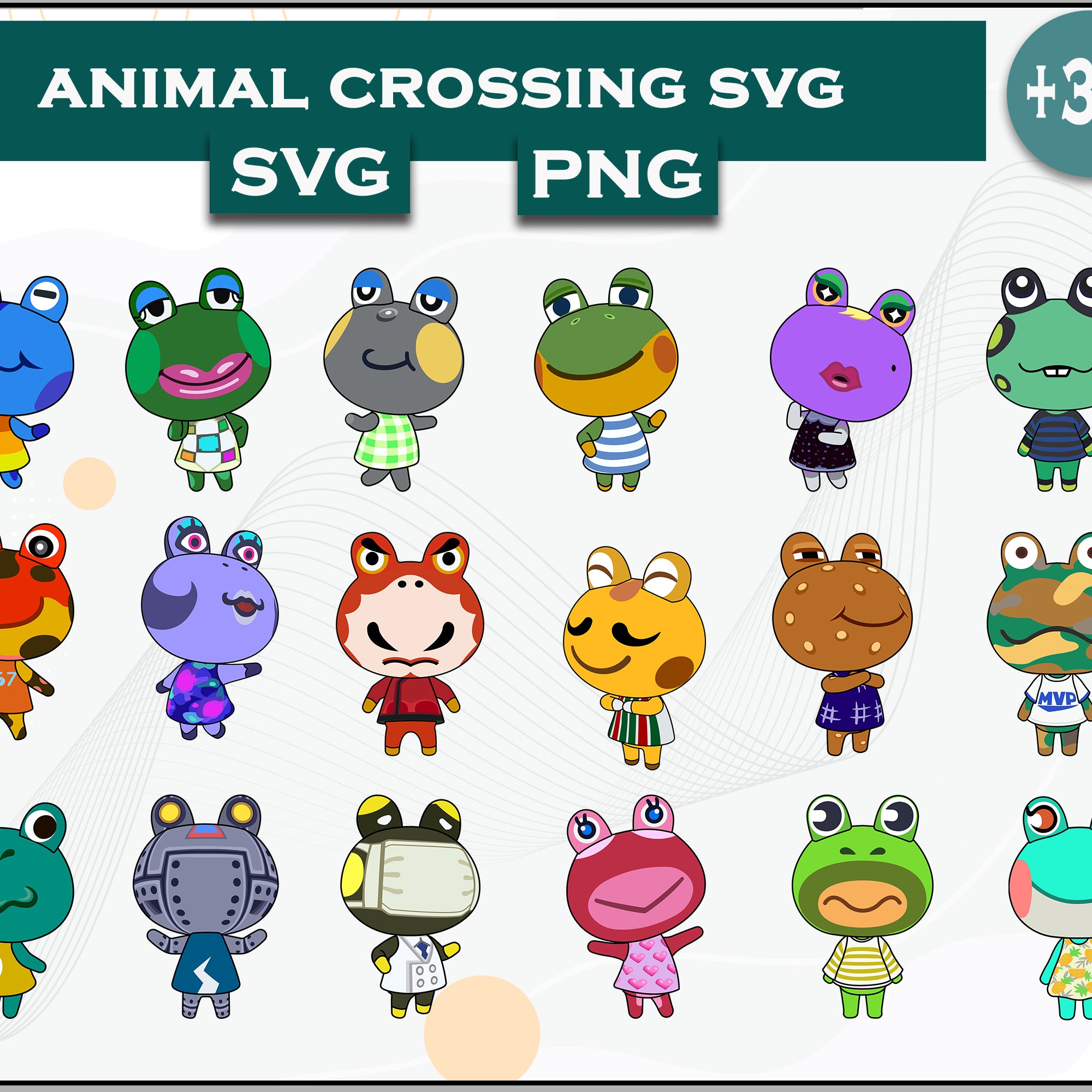 36+ Frog Svg Bundle, Animal Crossing Svg Bundle, Animal Crossing Svg, Cartoon svg, png digital file