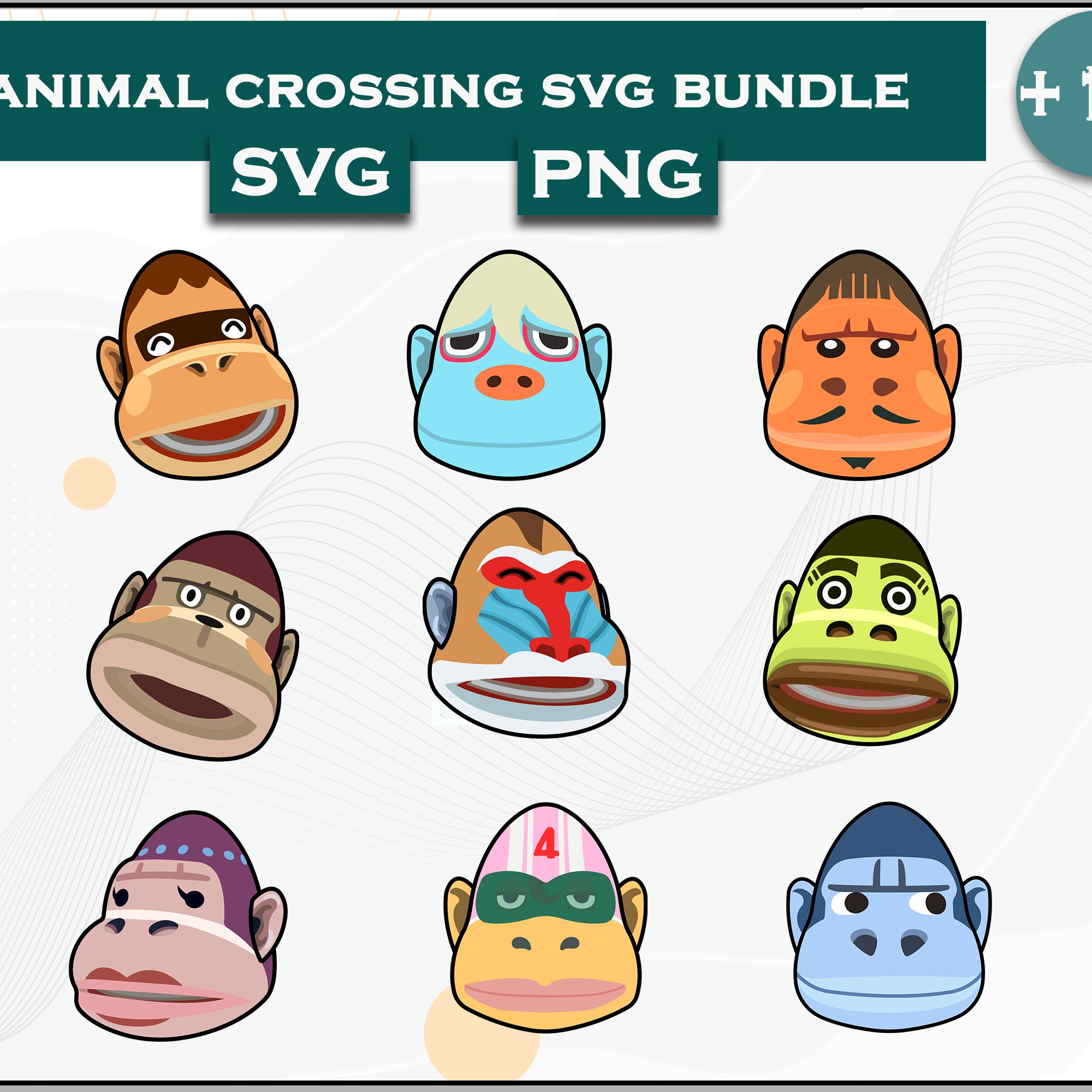 18+ Gorilla Svg Bundle, Animal Crossing Svg Bundle, Animal Crossing Svg, Cartoon svg, png digital file