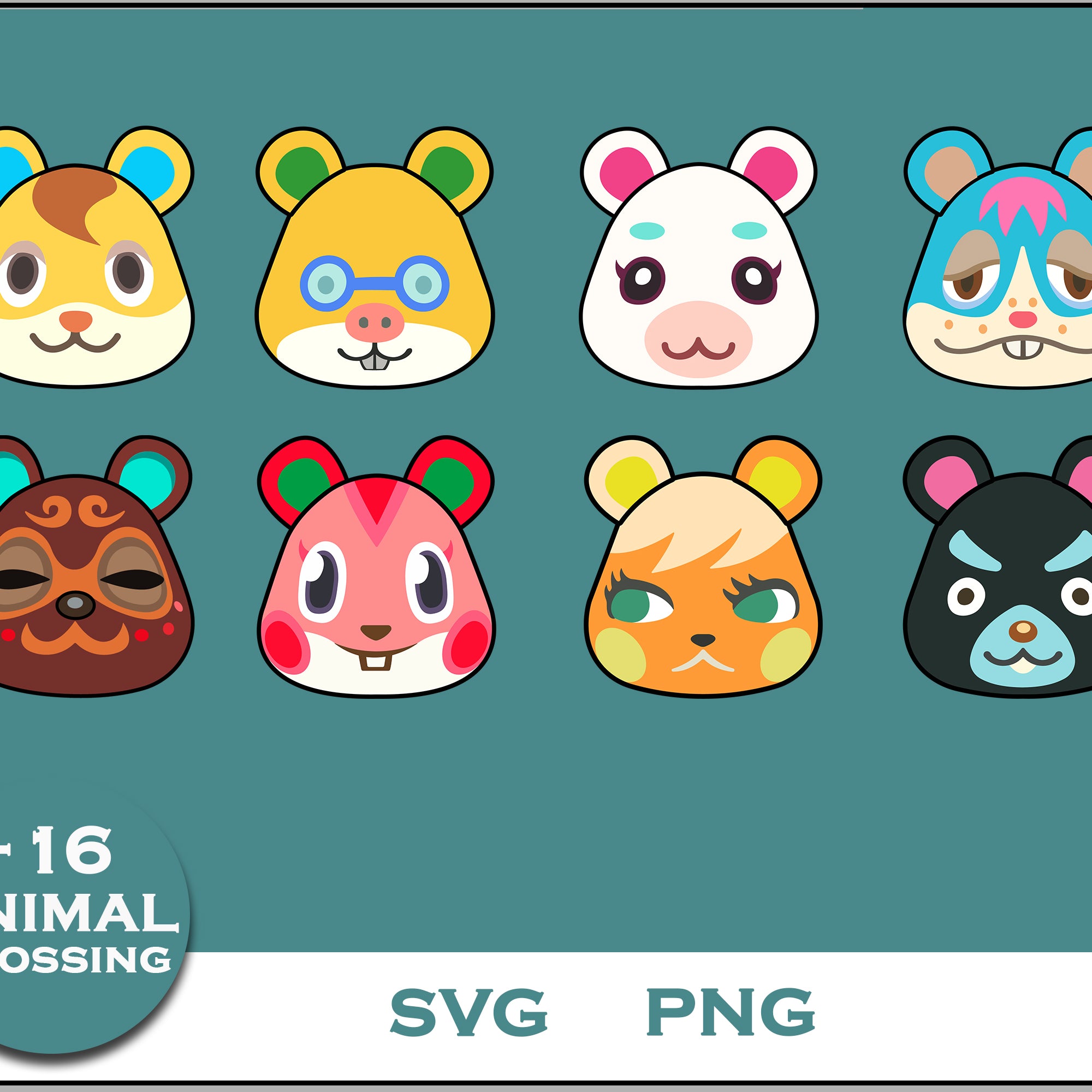 16+ Hamster Svg Bundle, Animal Crossing Svg Bundle, Animal Crossing Svg, Cartoon svg, png digital file