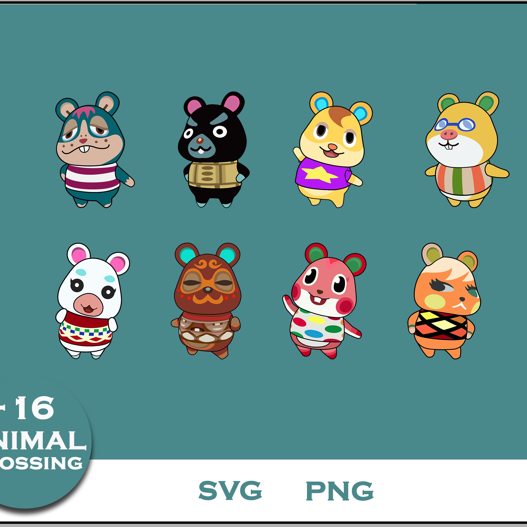 16+ Hamster Svg Bundle, Animal Crossing Svg Bundle, Animal Crossing Svg, Cartoon svg, png digital file