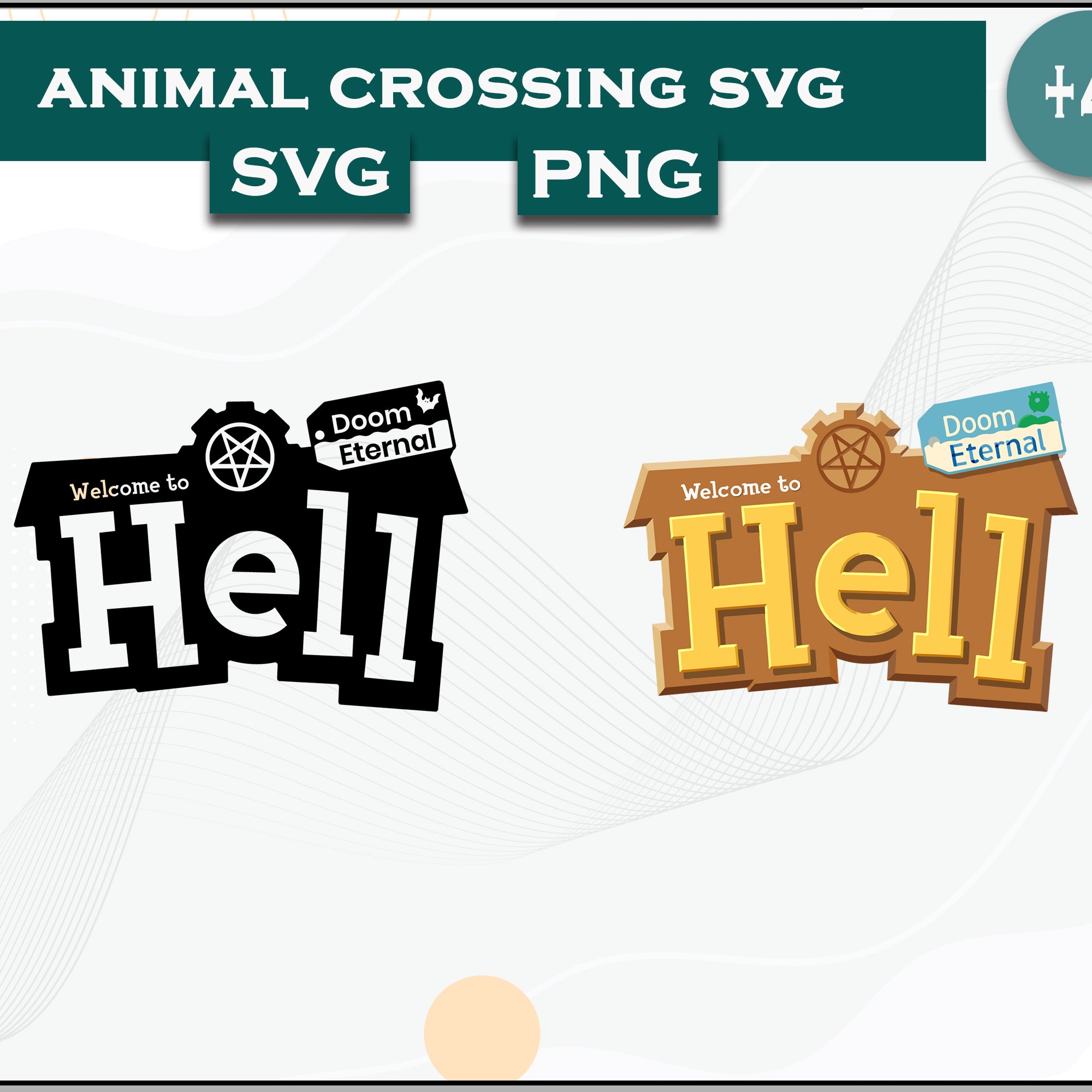 Hell logo Svg , Animal Crossing Svg Bundle, Animal Crossing Svg, Cartoon svg, png digital file