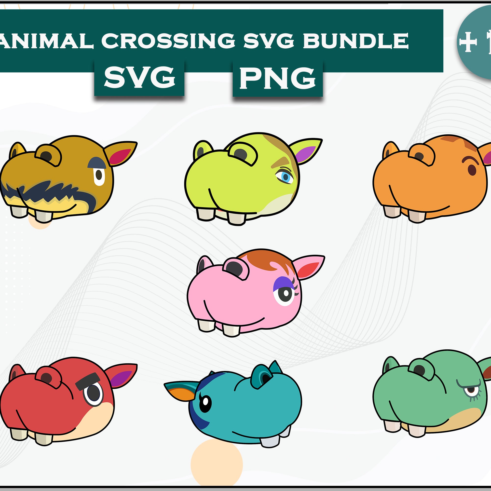 14+ Hippo Svg Bundle, Animal Crossing Svg Bundle, Animal Crossing Svg, Cartoon svg, png digital file