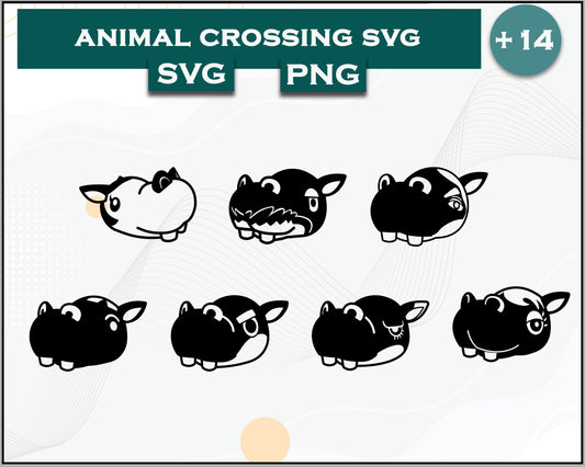 14+ Hippo Svg Bundle, Animal Crossing Svg Bundle, Animal Crossing Svg, Cartoon svg, png digital file