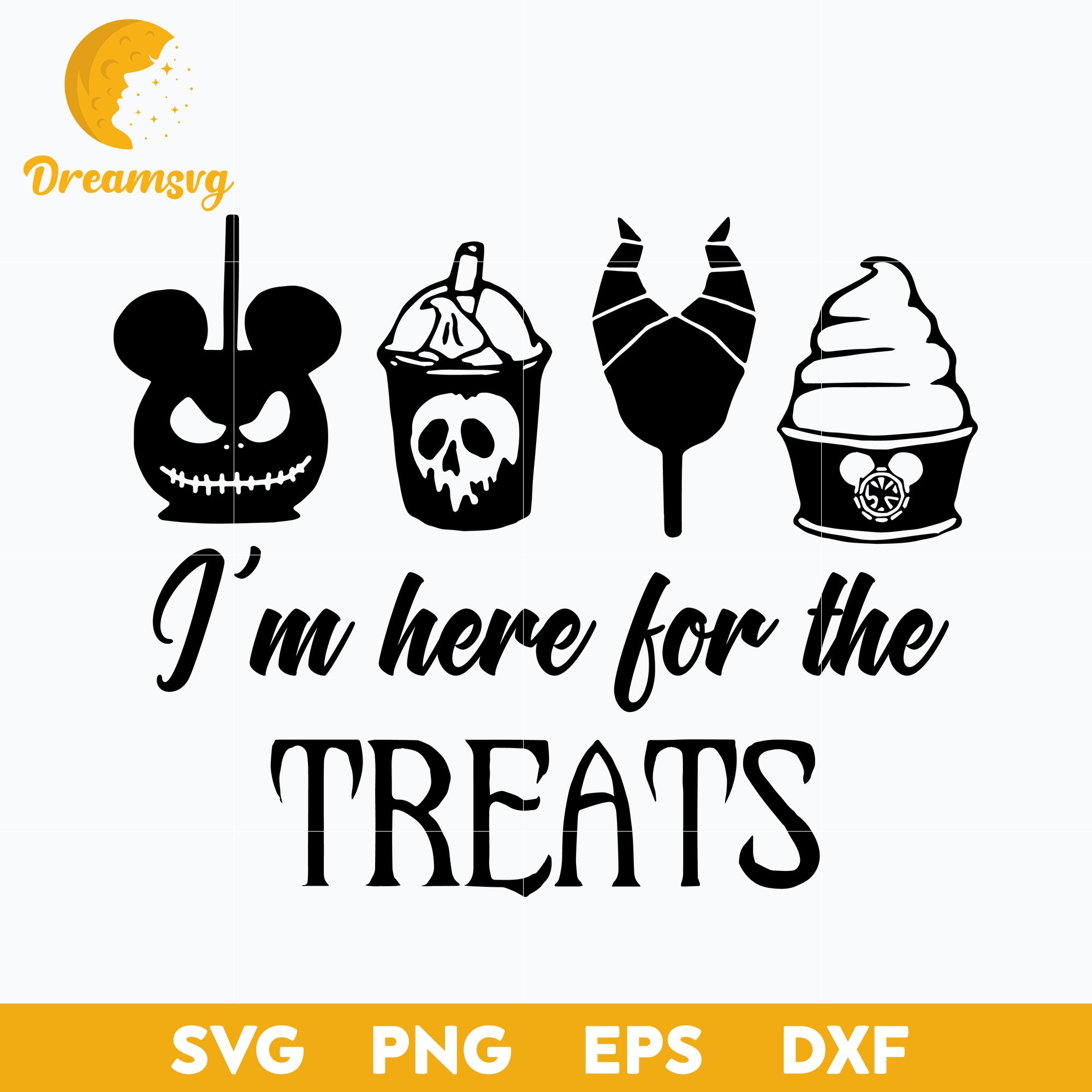 I'm here for the treats svg, Halloween svg, png, dxf, eps digital file.