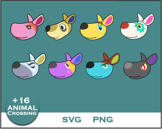 16+ Kangaroo Svg Bundle, Animal Crossing Svg Bundle, Animal Crossing Svg, Cartoon svg, png digital file