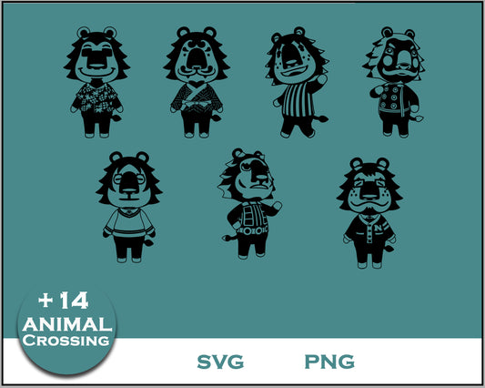 14+ Lion Svg Bundle, Animal Crossing Svg Bundle, Animal Crossing Svg, Cartoon svg, png digital file