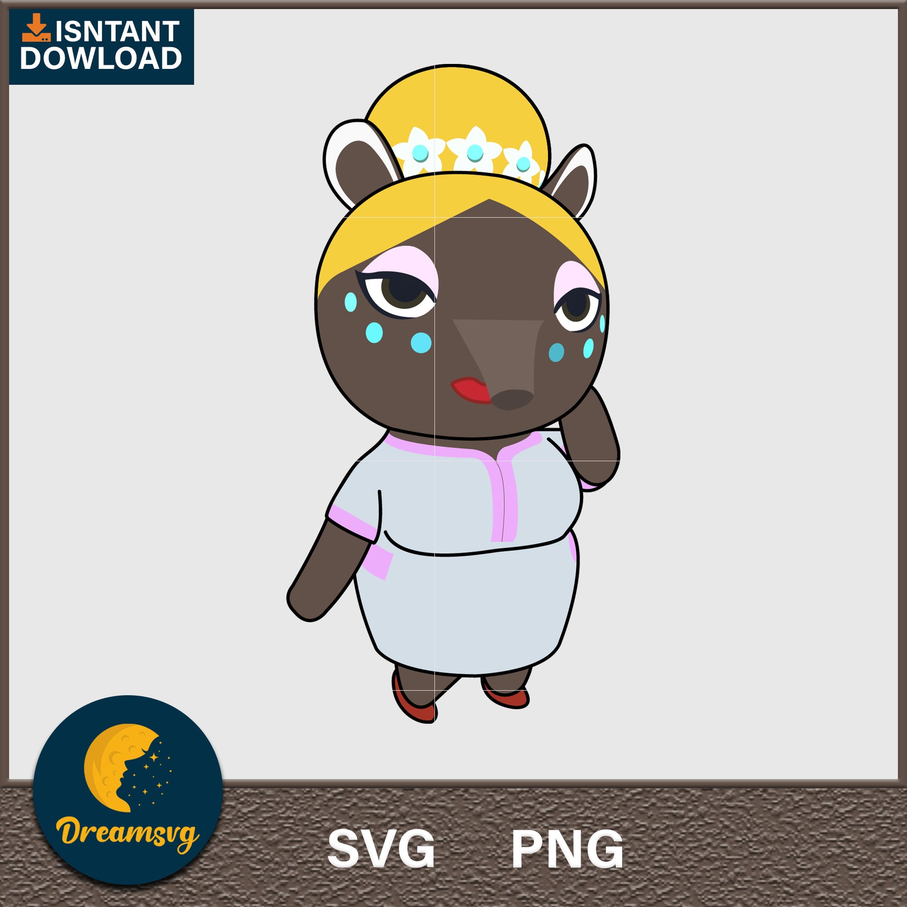 Luna Animal Crossing Svg, Animal Crossing Svg, Animal Crossing Png, Cartoon svg, svg, png digital file
