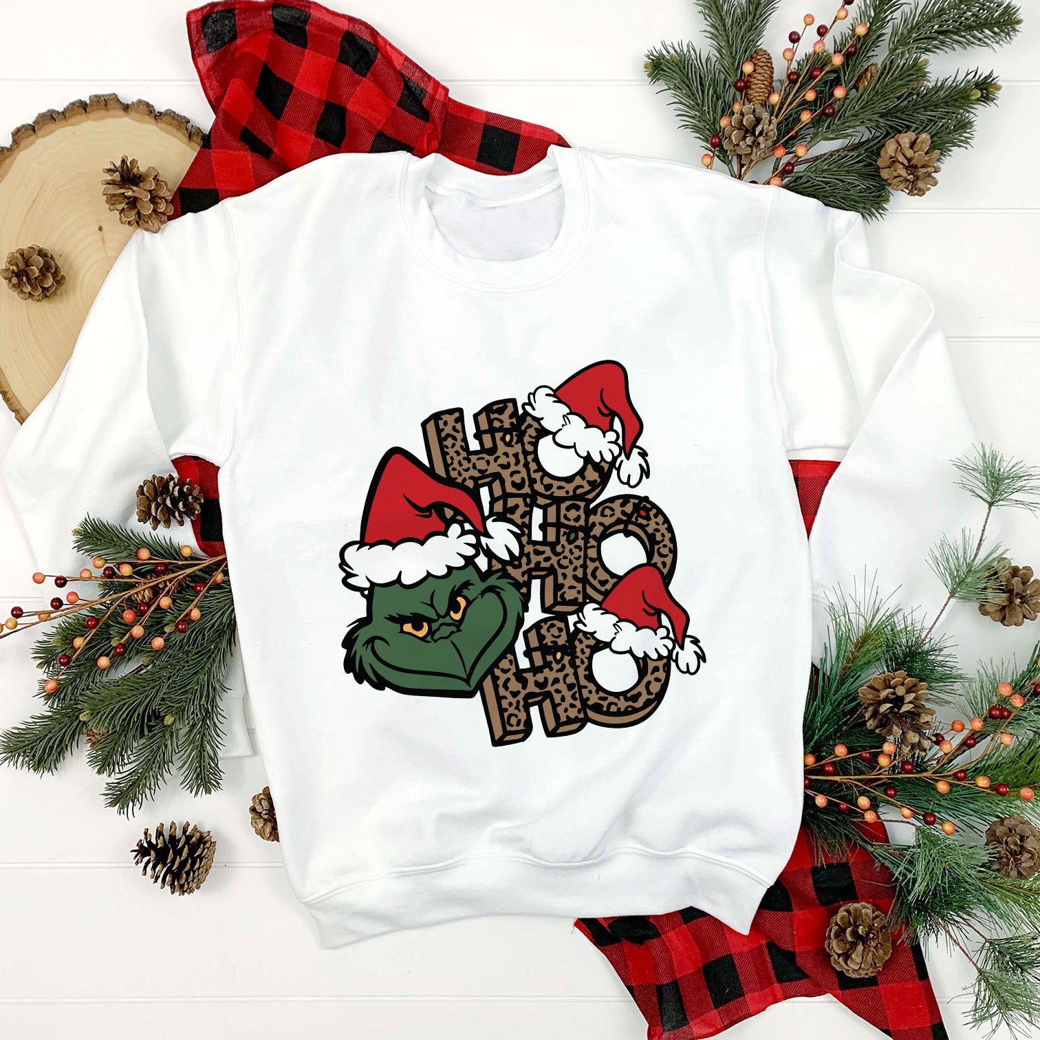 Ho Ho Ho Grinch Face Santa Hat Christmas SVG, Christmas SVG.
