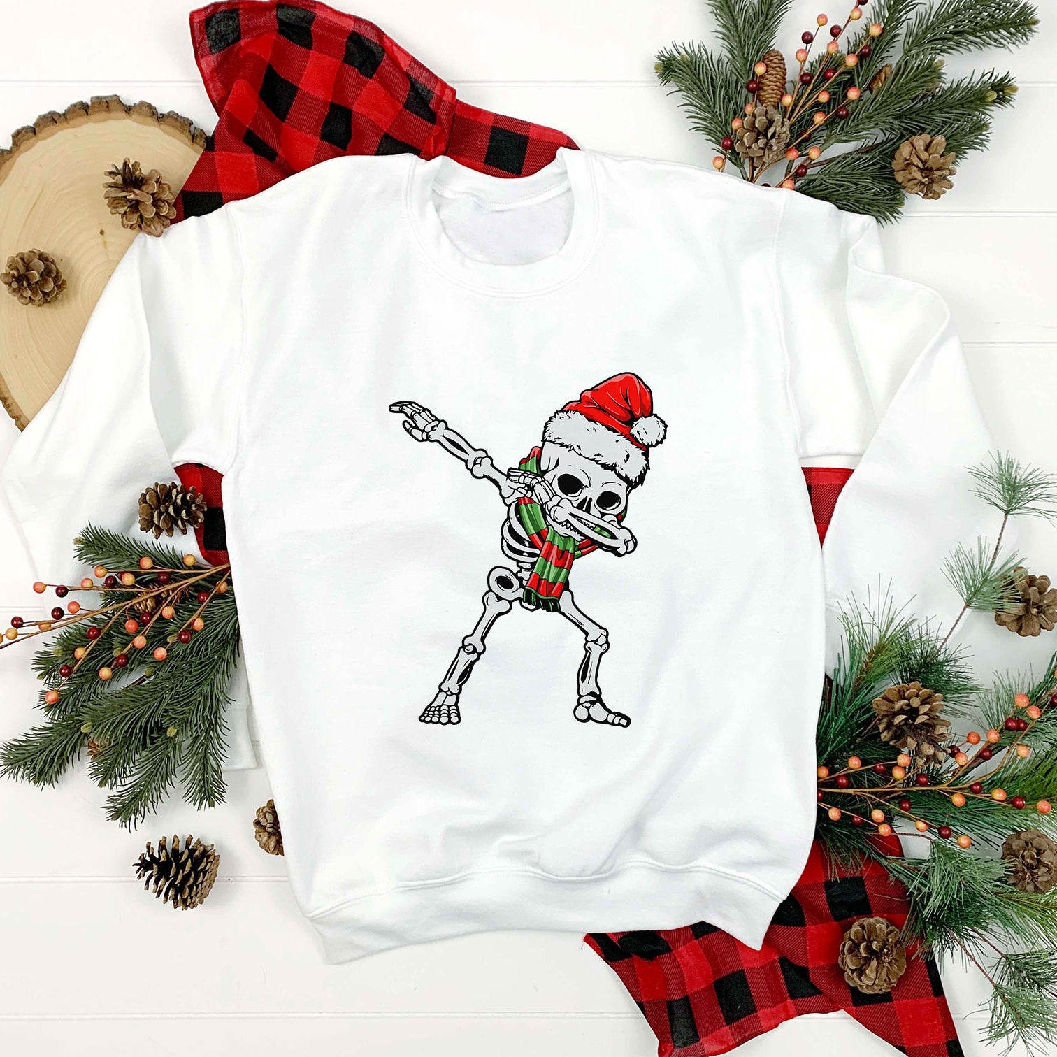 Skeleton Santa Claus Hat Christmas SVG, Christmas SVG PNG DXF EPS File.