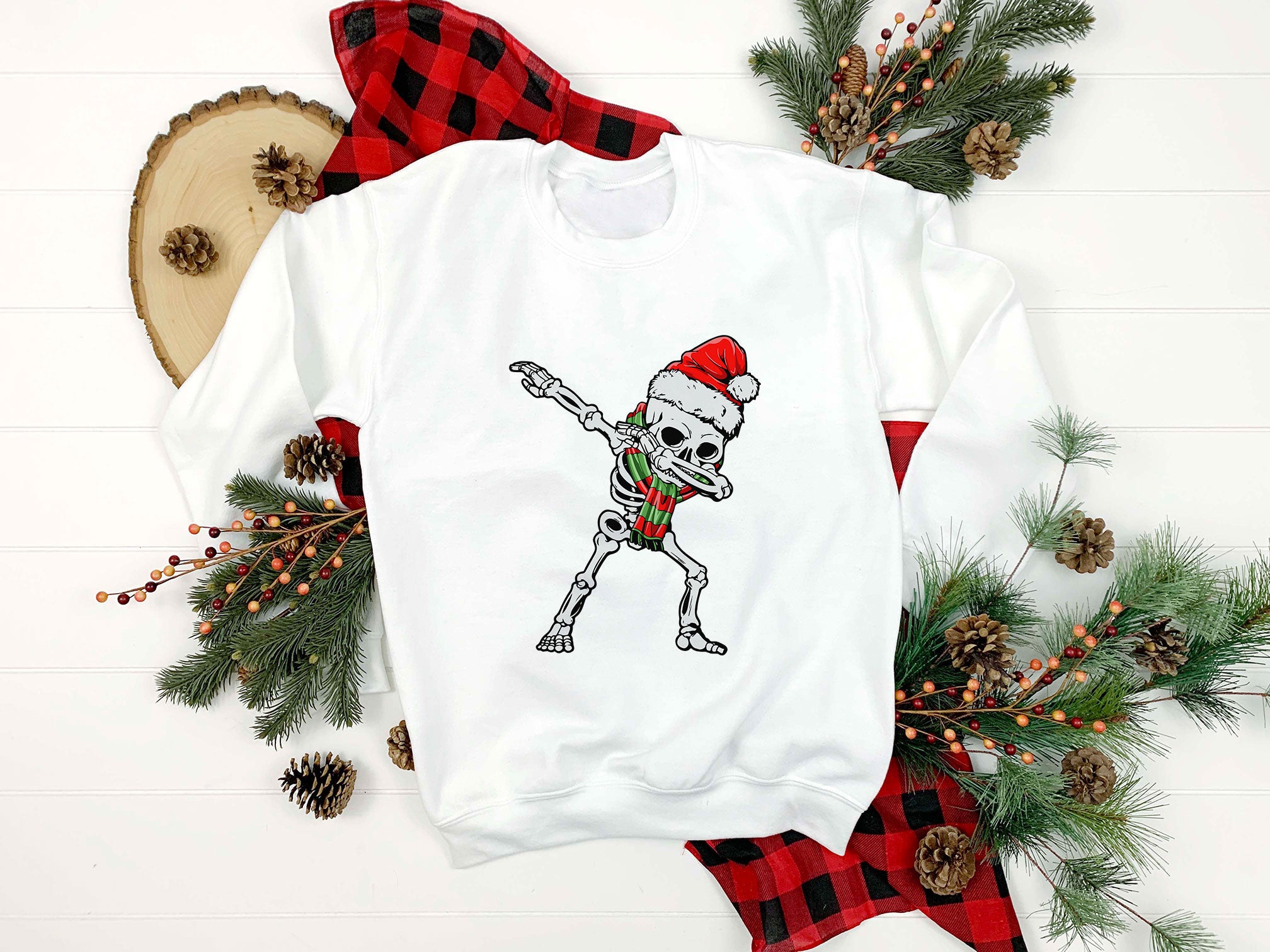 Skeleton Santa Claus Hat Christmas SVG, Christmas SVG PNG DXF EPS File.
