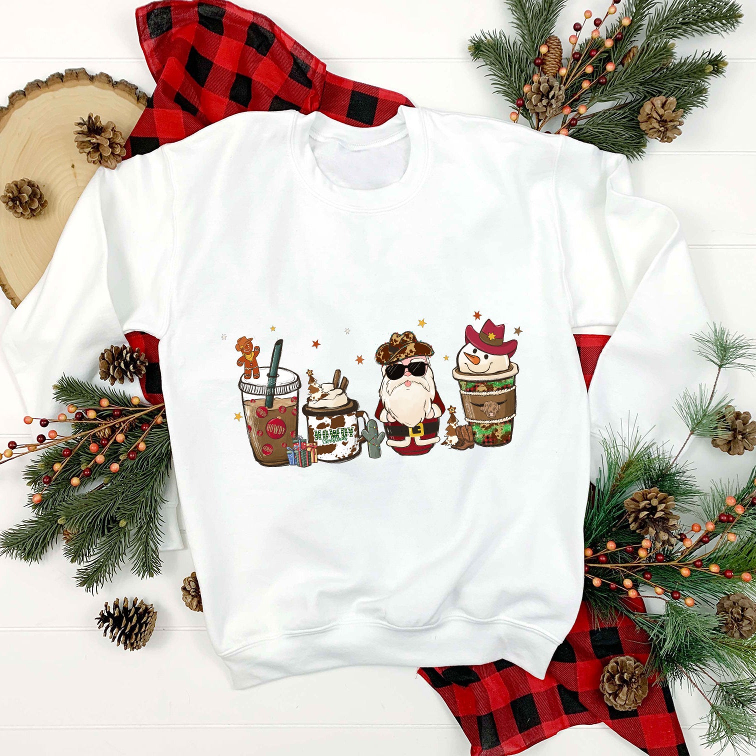 Santa Claus Cowboy, Snowman Cowboy Coffee Christmas PNG, Christmas PNG.