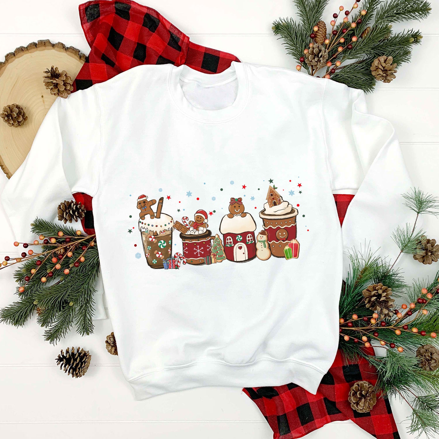 Christmas Coffee Gingerbread Santa Claus PNG, Christmas PNG File.