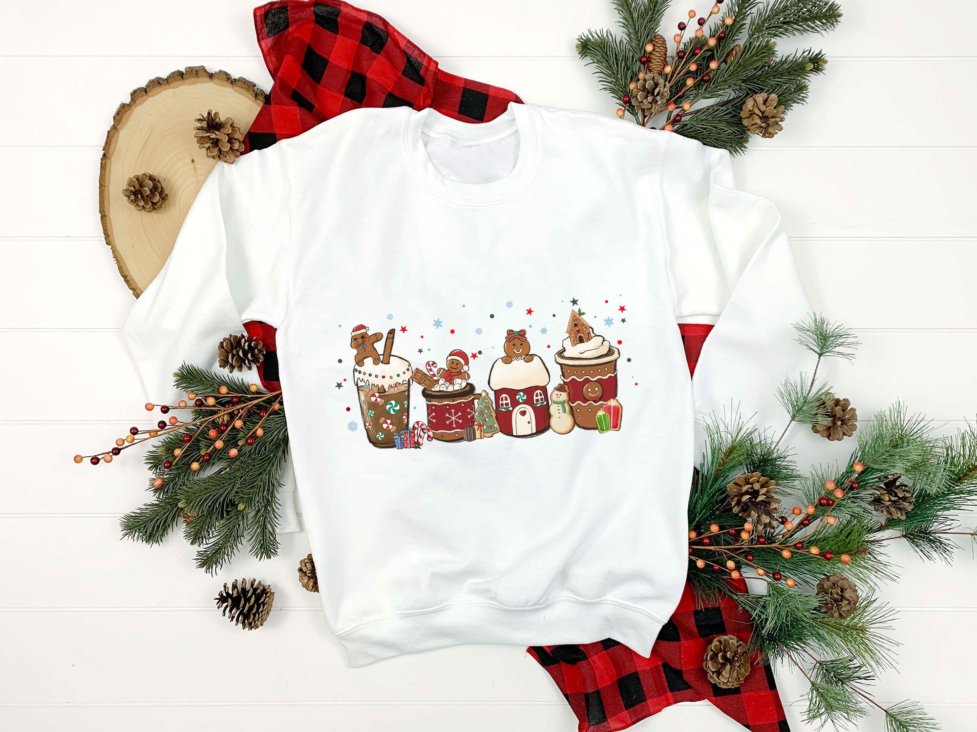 Christmas Coffee Gingerbread Santa Claus PNG, Christmas PNG File.