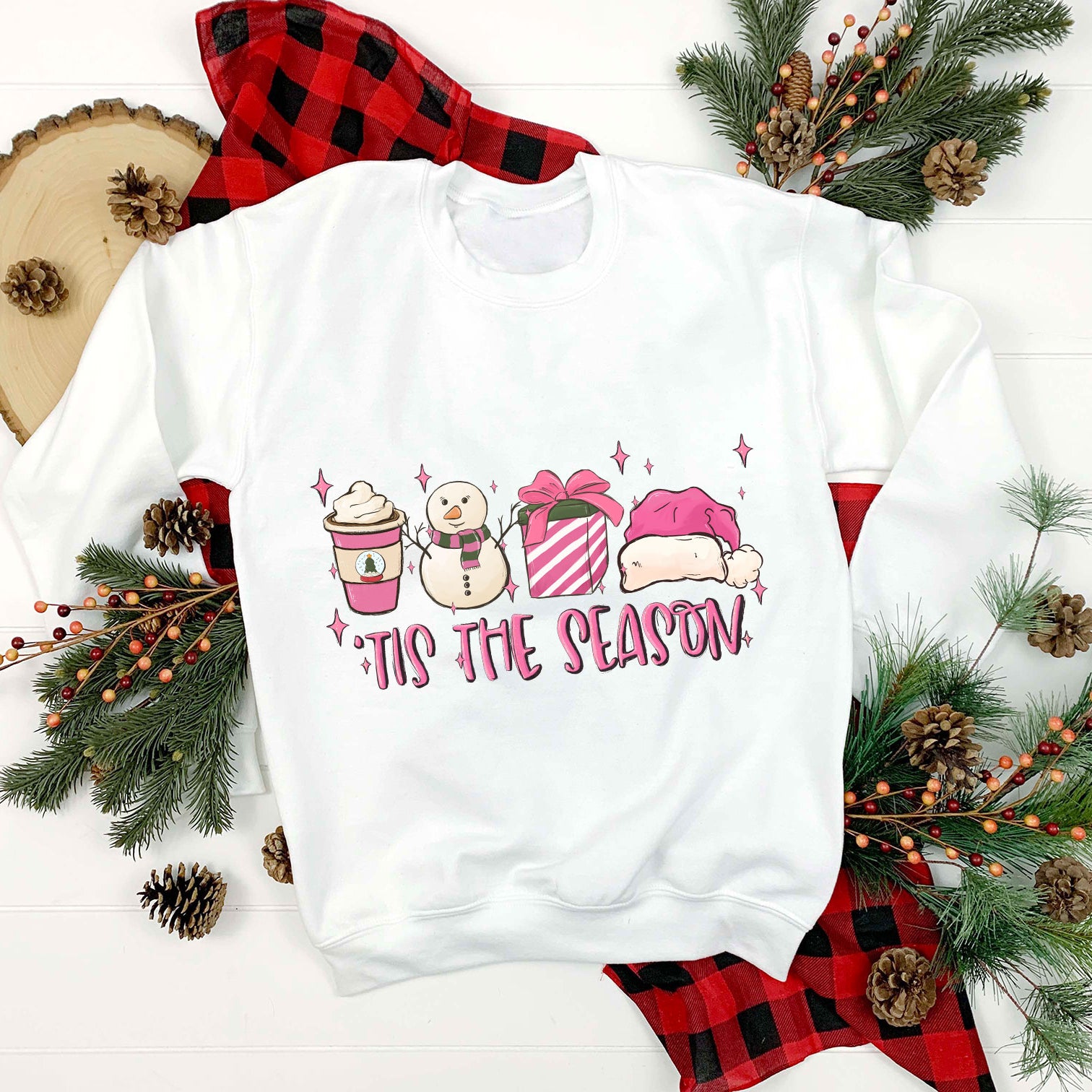 Tis The Season PNG, Coffee Snowman Gift Santa Hat Christmas PNG.