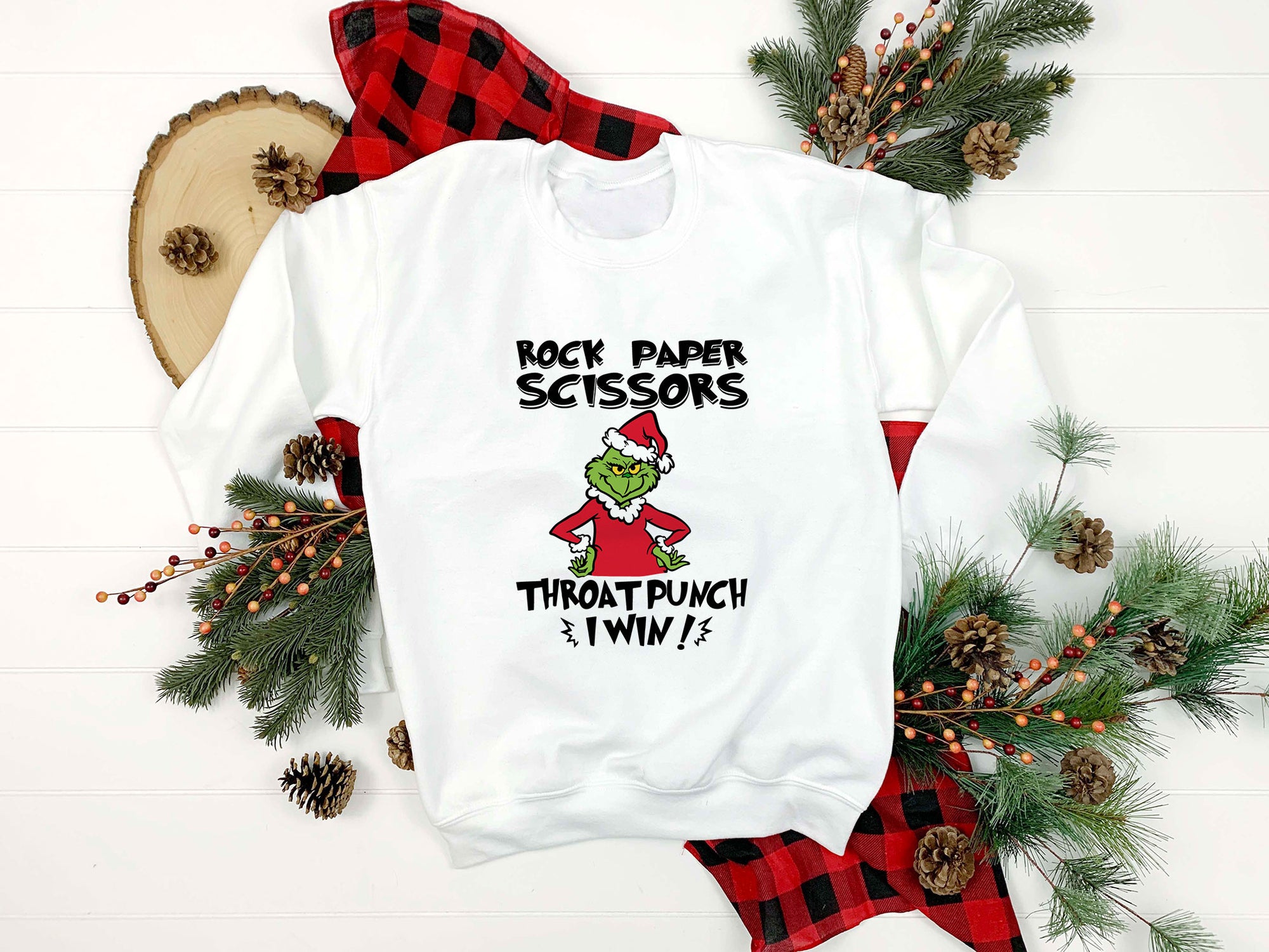 Rock Paper Scissors Throat Punch I Win Grinch SVG, Christmas SVG.