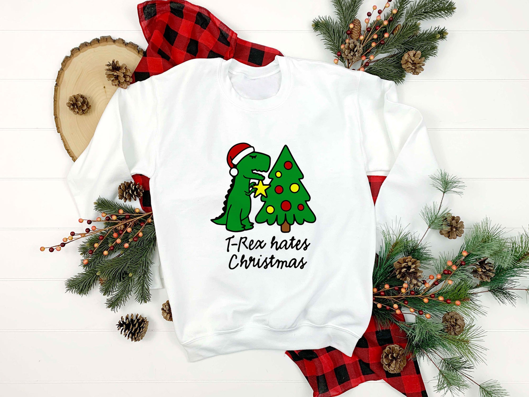 T Rex Hates Christmas SVG, Christmas SVG PNG DXF EPS Digital.