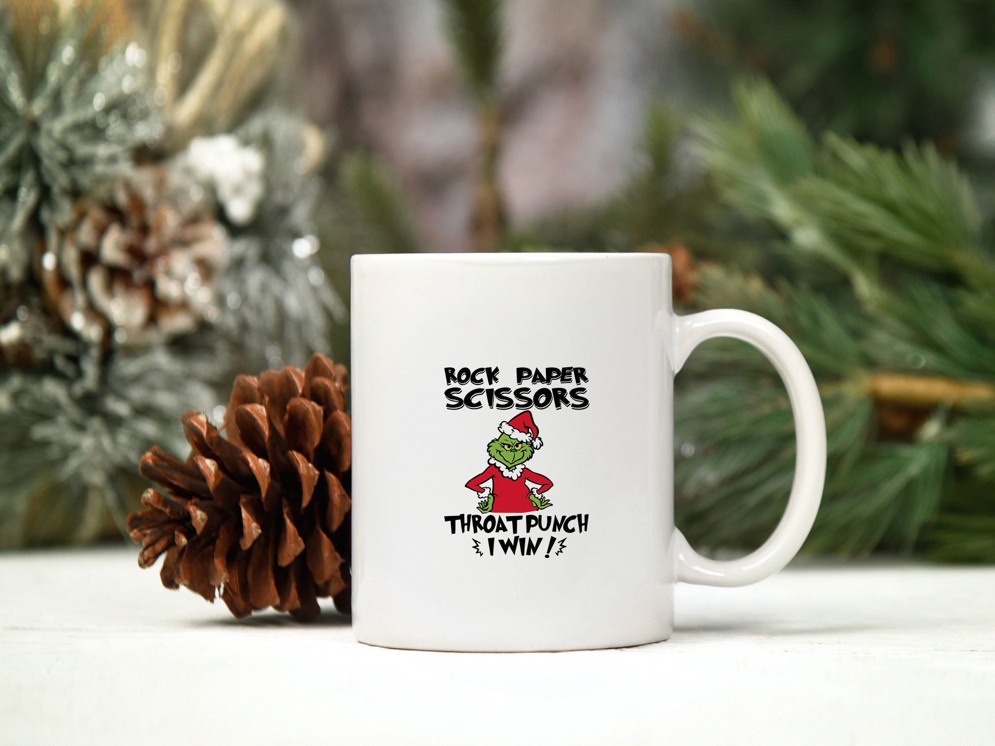 Rock Paper Scissors Throat Punch I Win Grinch SVG, Christmas SVG.