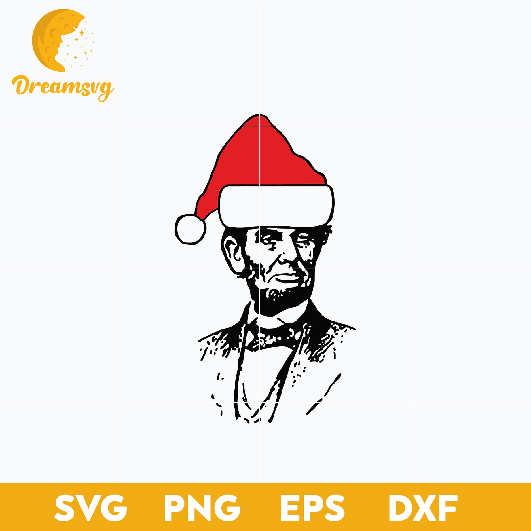 Abraham Lincoln Abe In Santa Hat Christmas SVG