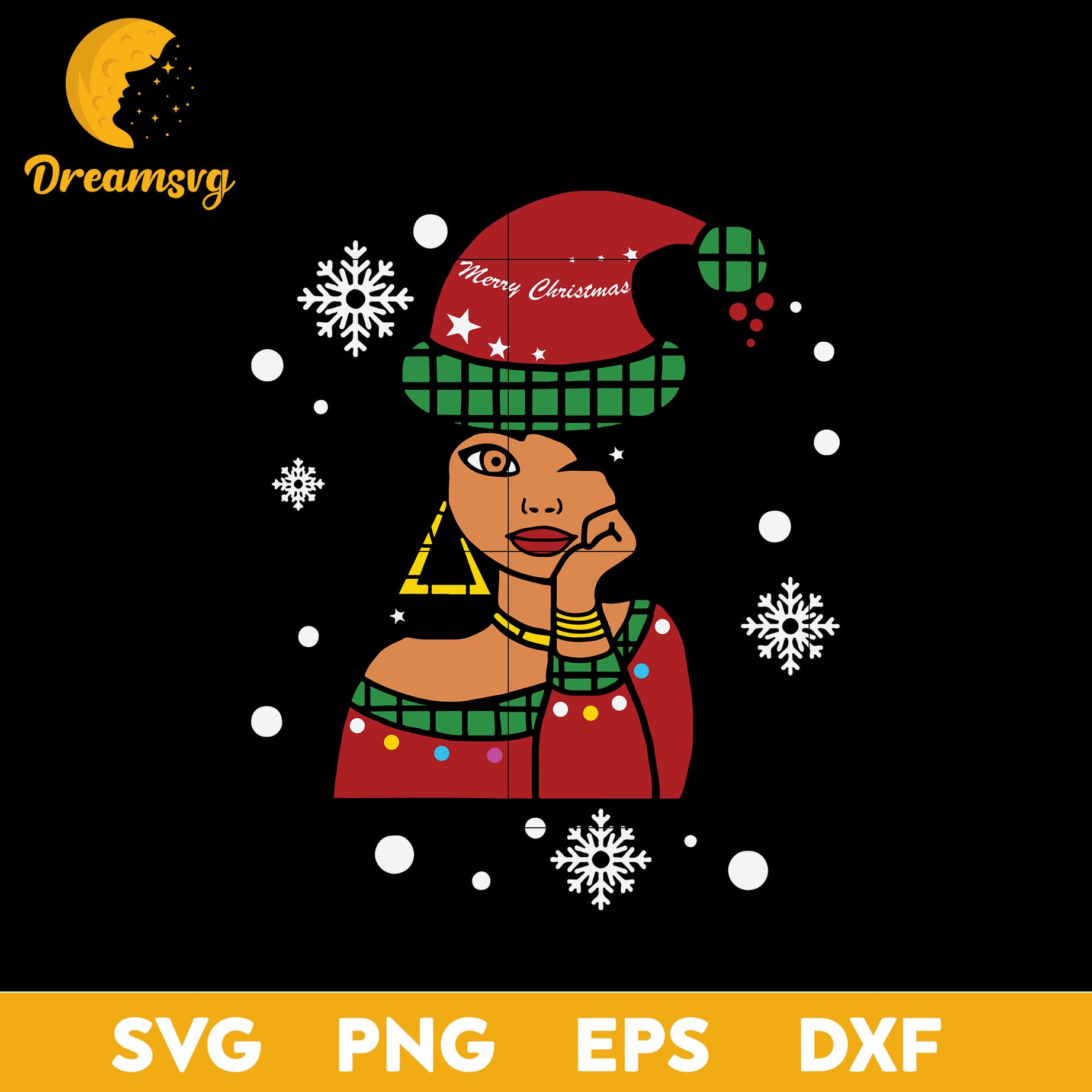 African American Christmas Santa Claus SVG