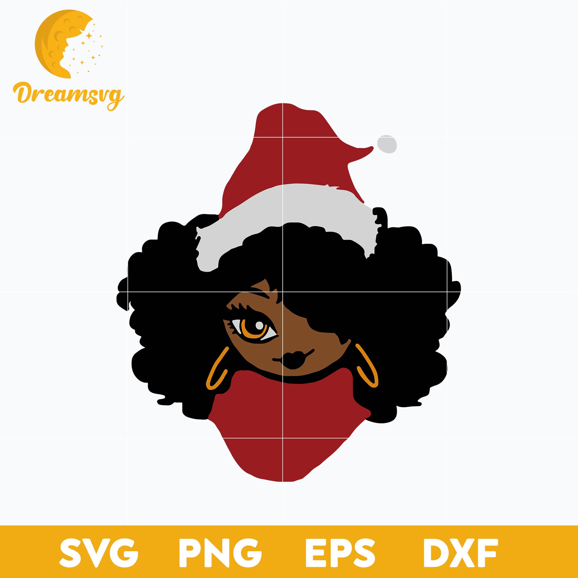 Afro Girl Santa Hat SVG