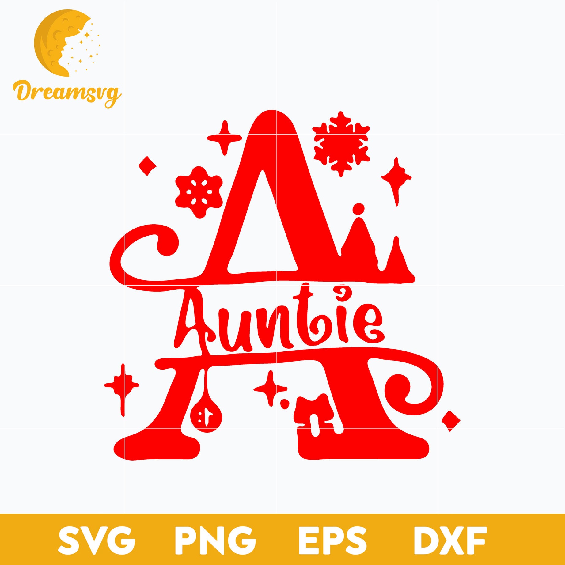 Aunt Christmas Alphabet SVG
