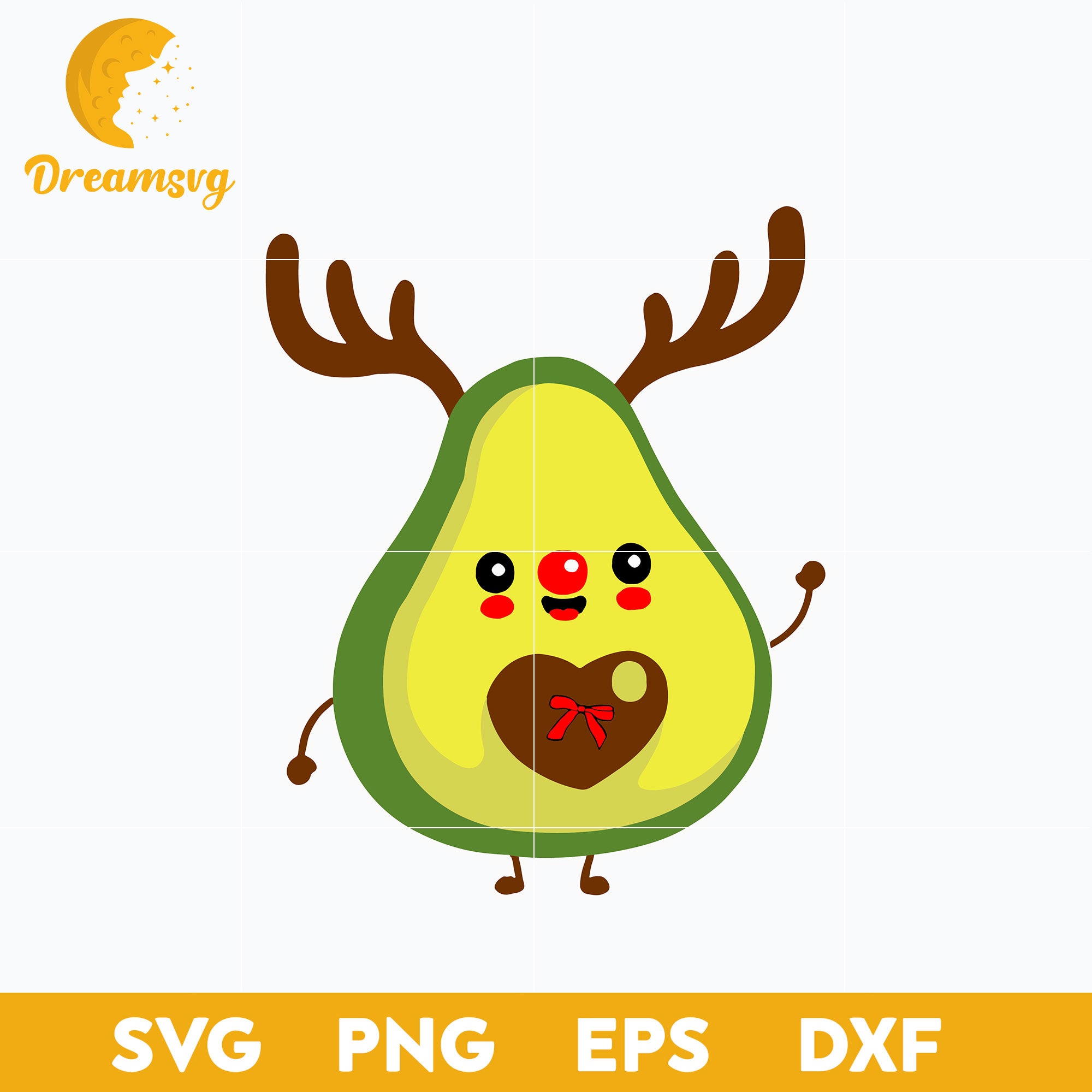 Avocado Deer Christmas SVG