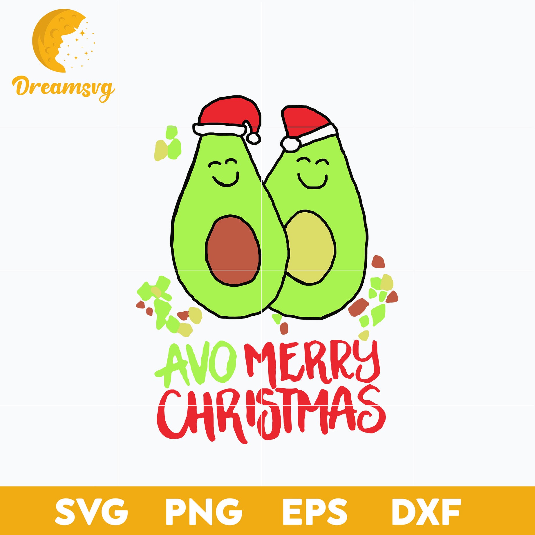 Avocado Fruit Christmas SVG