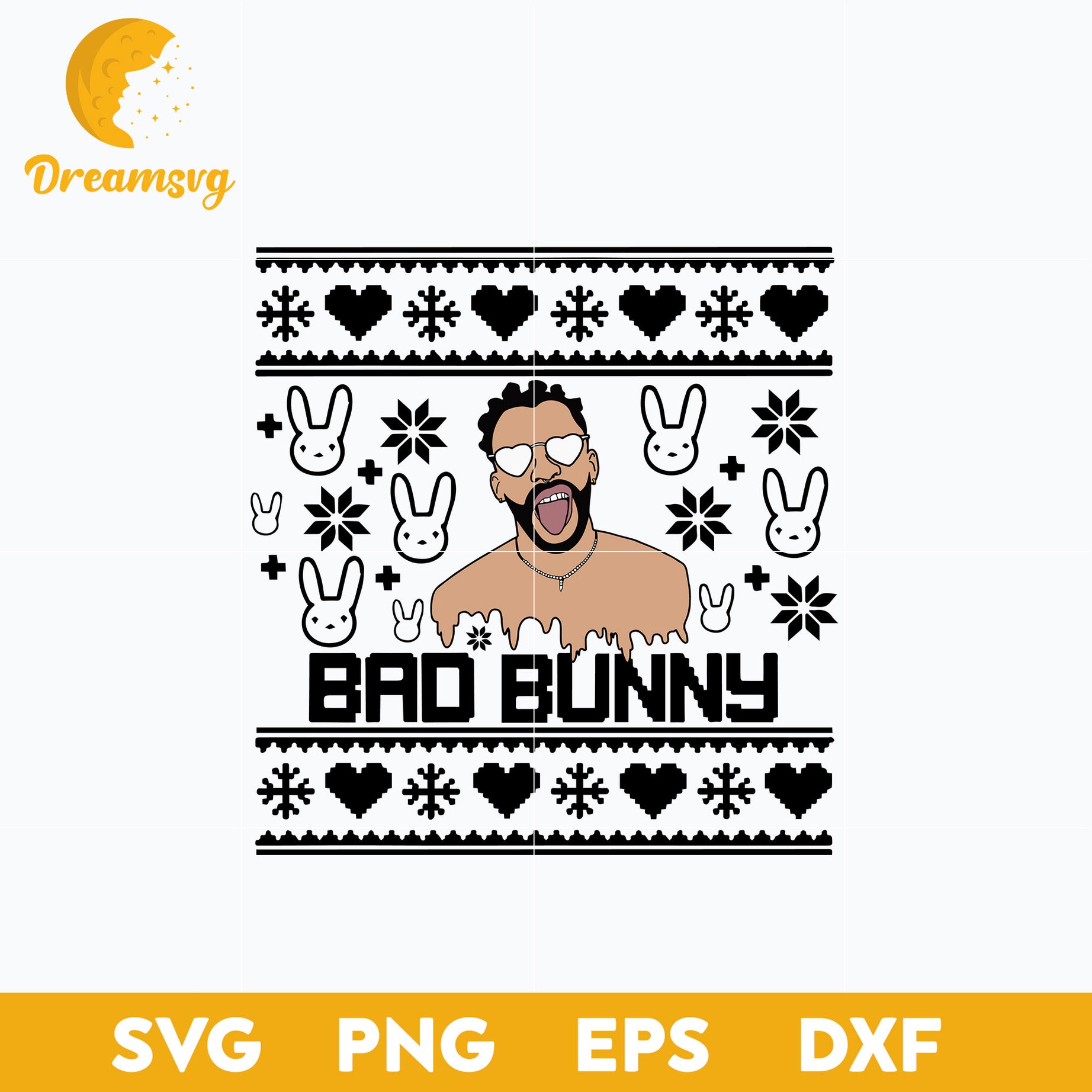 Bad Bunny Ugly Christmas SVG