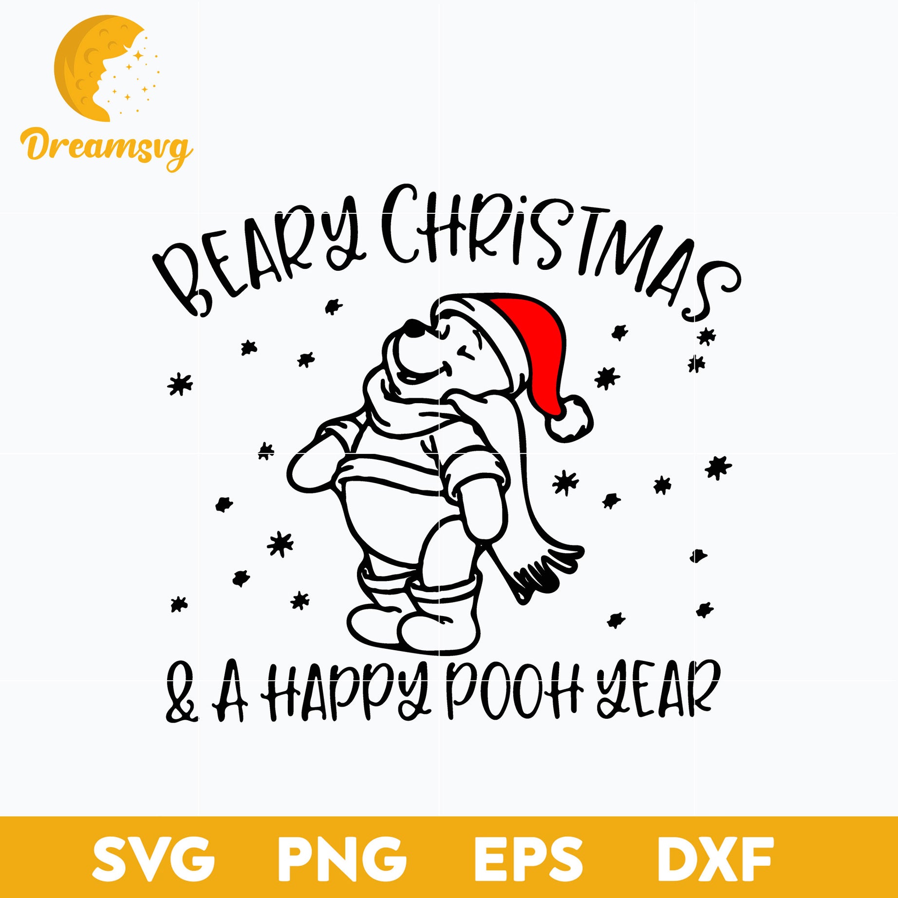 Beary Christmas Pooh SVG