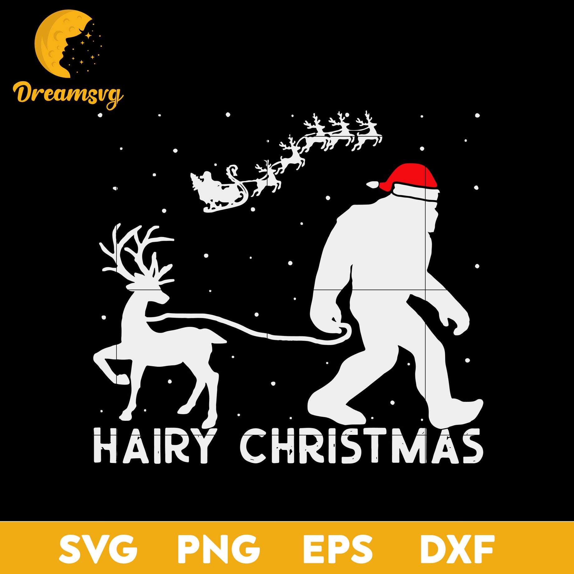 Bigfoot Funny Christmas SVG, Christmas SVG, PNG DXF EPS Digital File.
