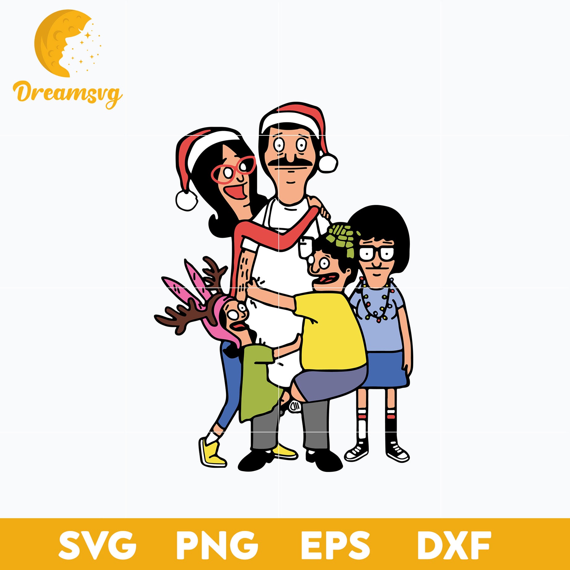 Bob’s Burgers Christmas SVG, Christmas SVG, PNG DXF EPS Digital File.