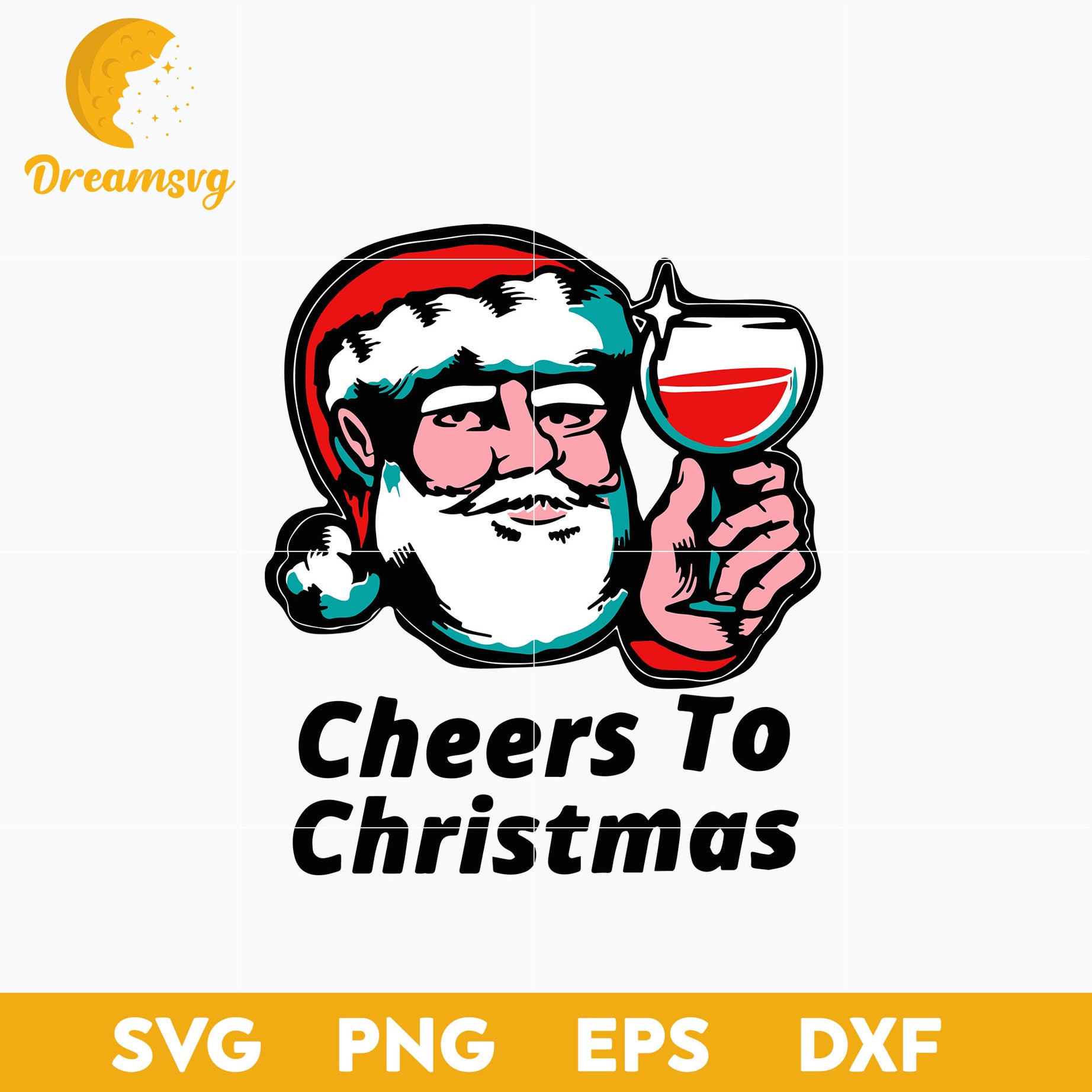 Cheers To Christmas Santa SVG, Christmas SVG, PNG DXF EPS Digital File.