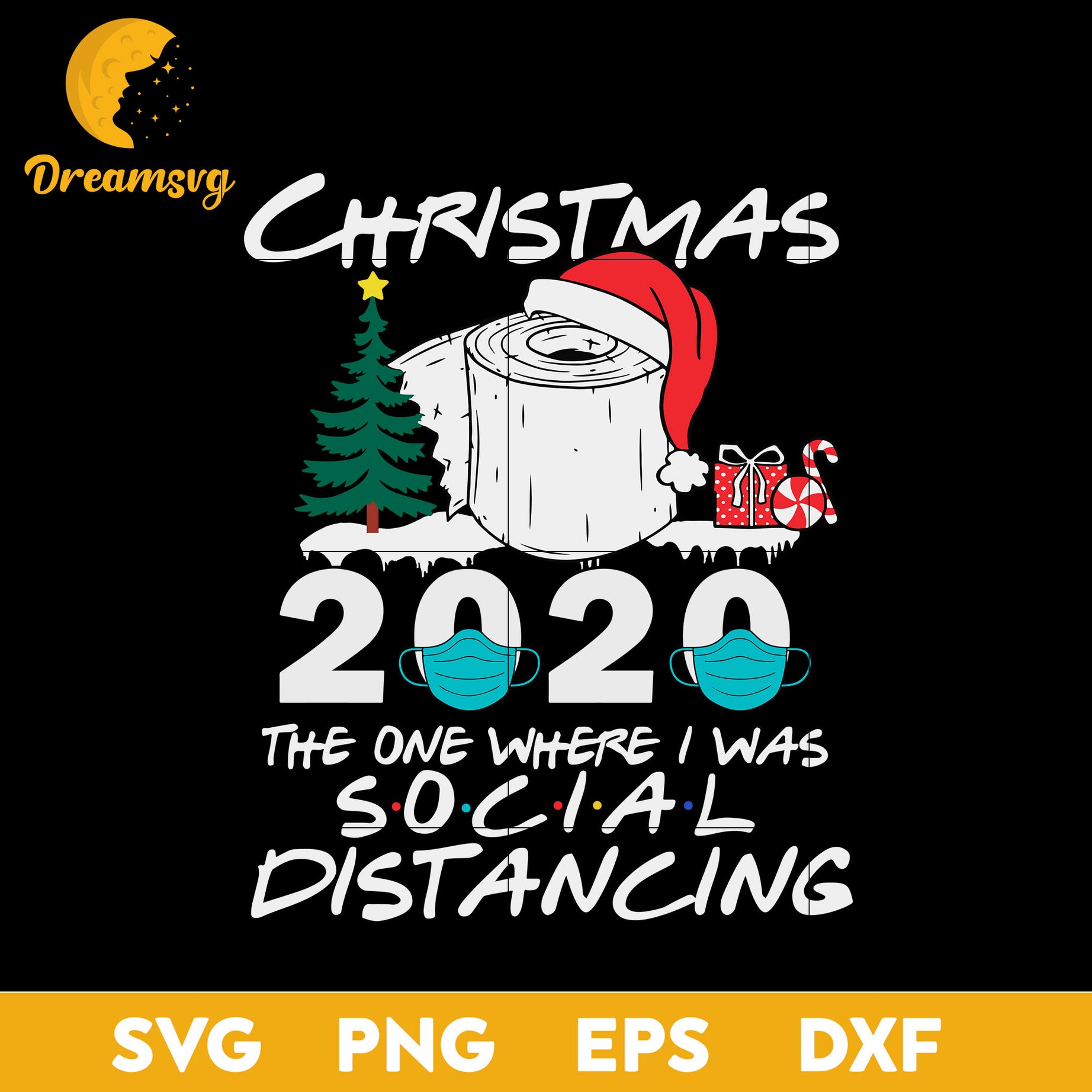 Christmas 2020 Mask Social Distancing SVG, Christmas SVG, PNG DXF EPS Digital File.